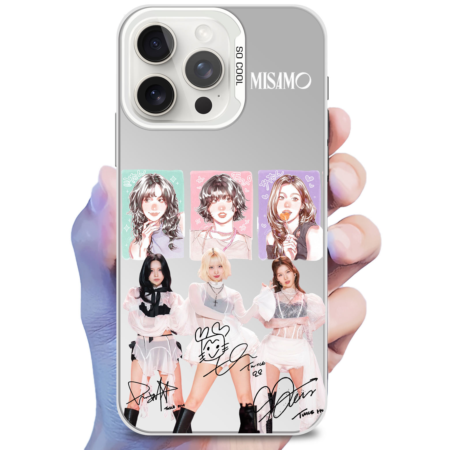 ミラースマホケース-銀【MISAMO/TWICE/PLAY】