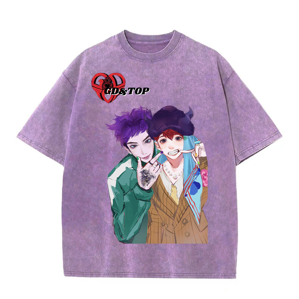 厚手エイジング加工Tシャツ・長袖スウェット【G-DRAGON&T.O.P】