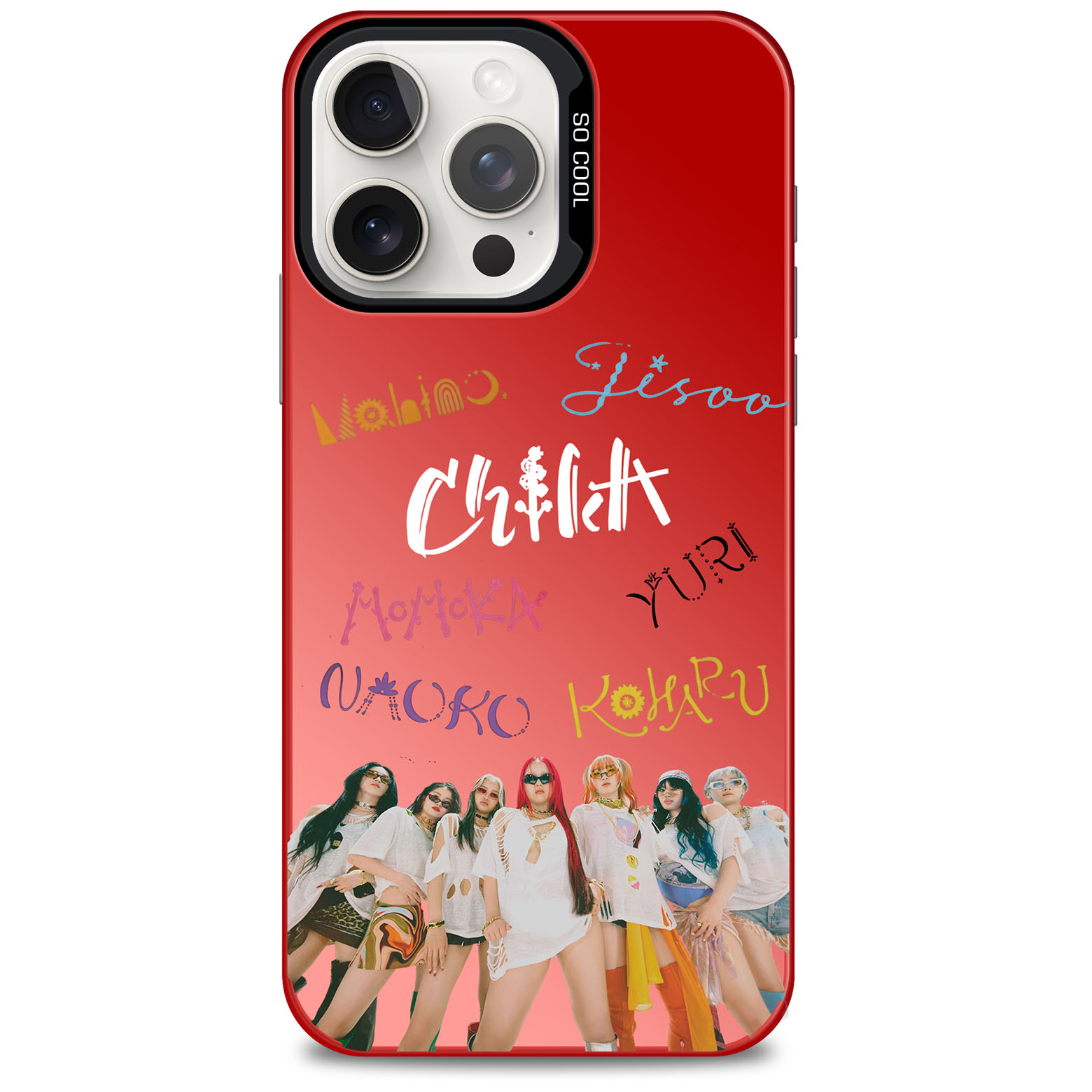 レーザーグラデーションスマートフォンケース-赤【HANA/Burning Flower】-YITOTO™推し活がもっと楽しくなる