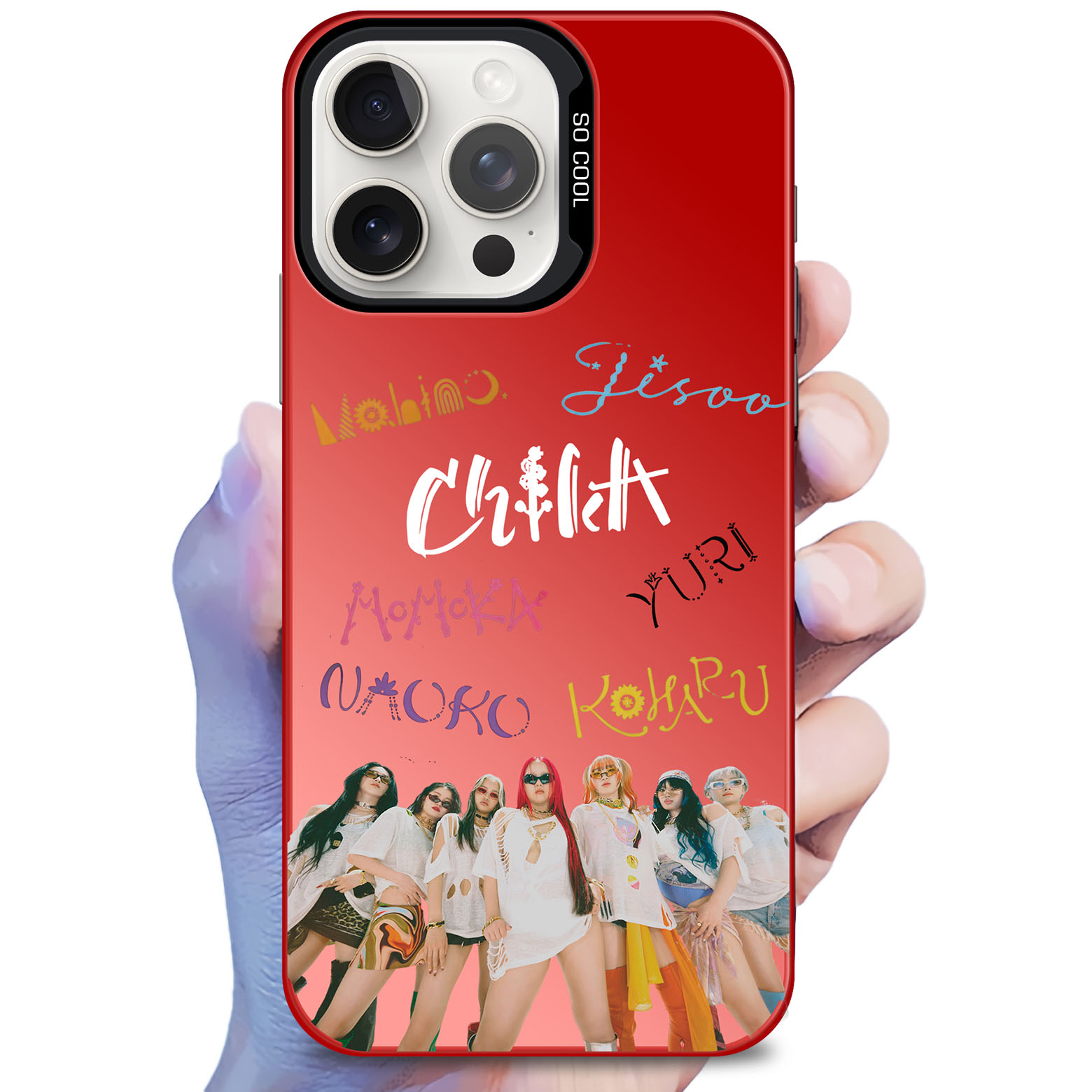 レーザーグラデーションスマートフォンケース-赤【HANA/Burning Flower】-YITOTO™推し活がもっと楽しくなる