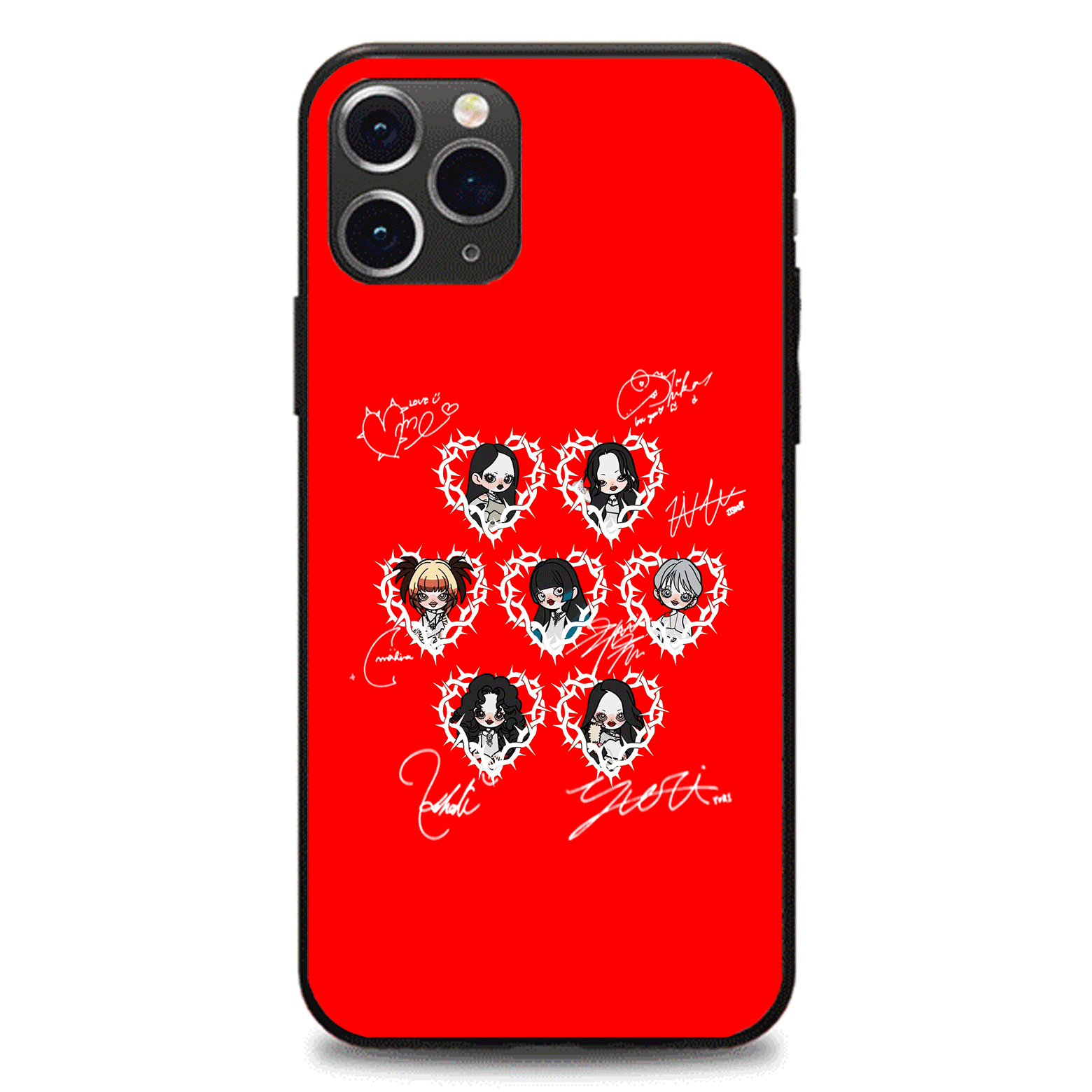 発光するスマートフォンケース 【HANA/ROSE】-B