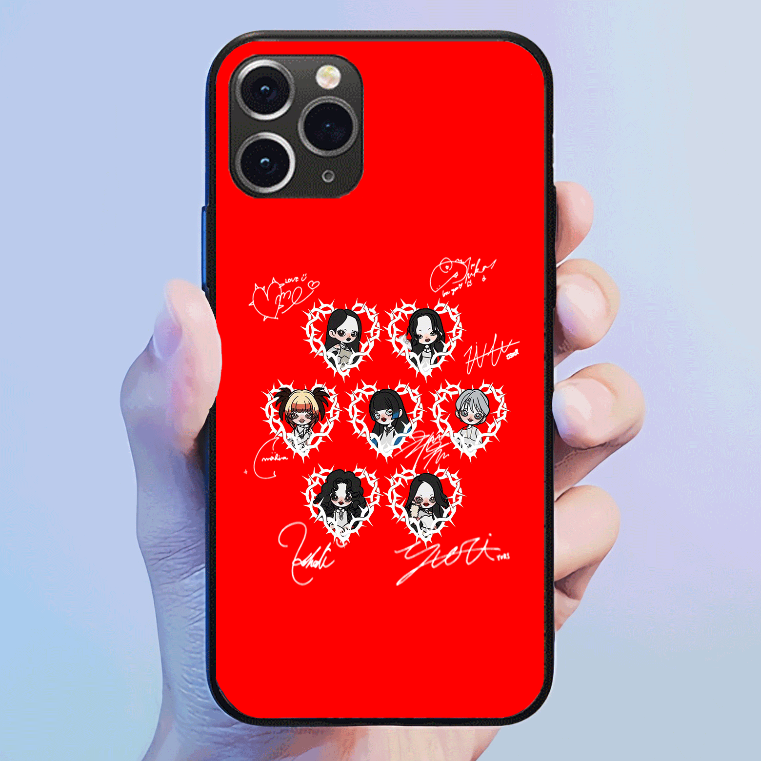 発光するスマートフォンケース 【HANA/ROSE】-B