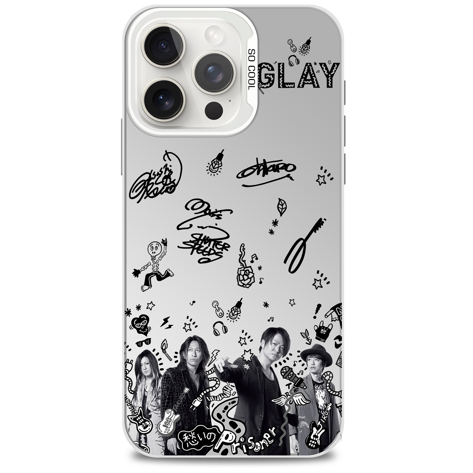 ミラースマホケース-銀【Glay】