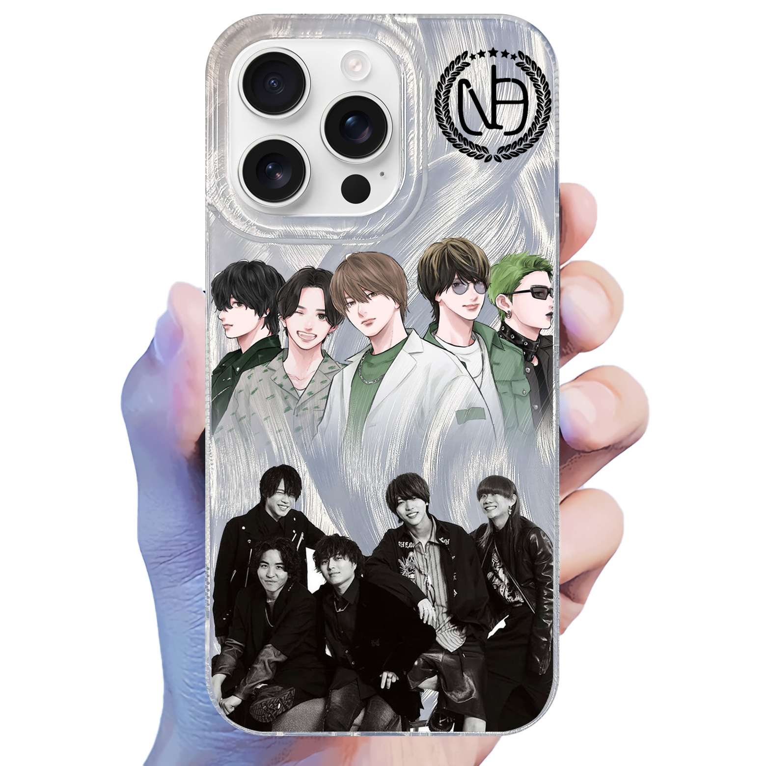 フェザーテクスチャーレーザーグラデーションスマートフォンケース【Novelbright/Call me】