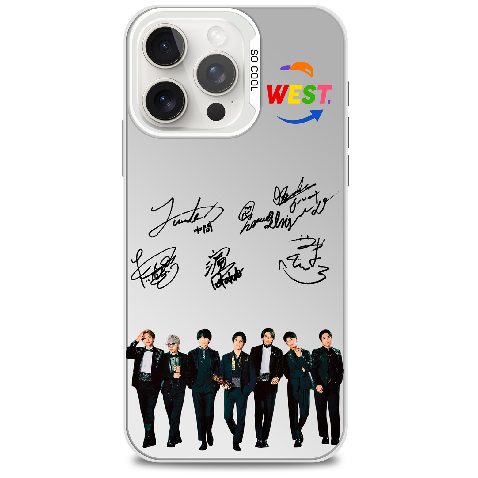 ミラースマホケース-銀【WEST.】