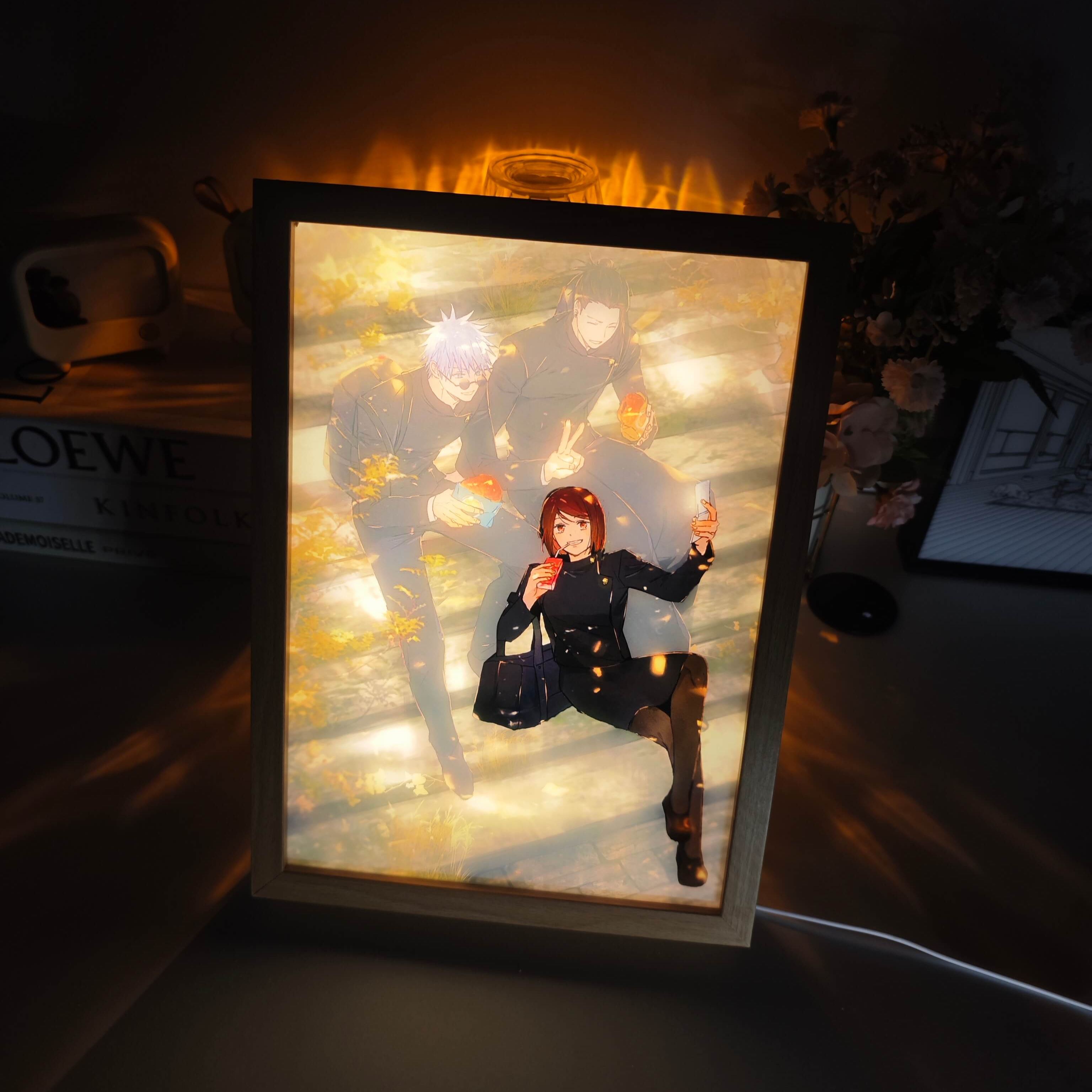 呪術廻戦  Jujutsu Kaisen   3D  繪畫 額装 カラー選 夕暮れの光と影の絵【呪術廻戦 Jujutsu Kaisen-集合写真】4種類