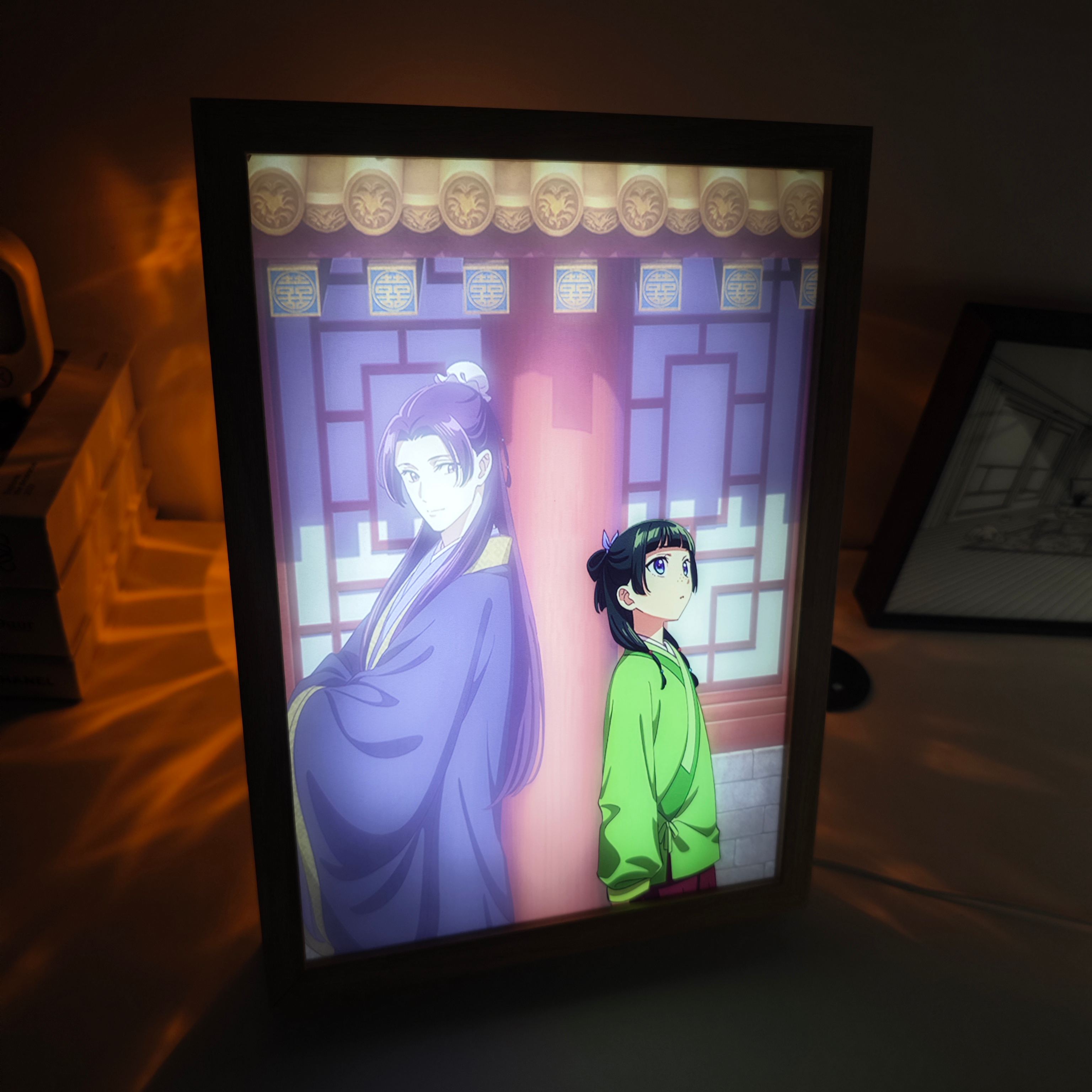 夕暮れの光と影の絵【薬屋のひとりごと-猫猫と壬氏】4種類