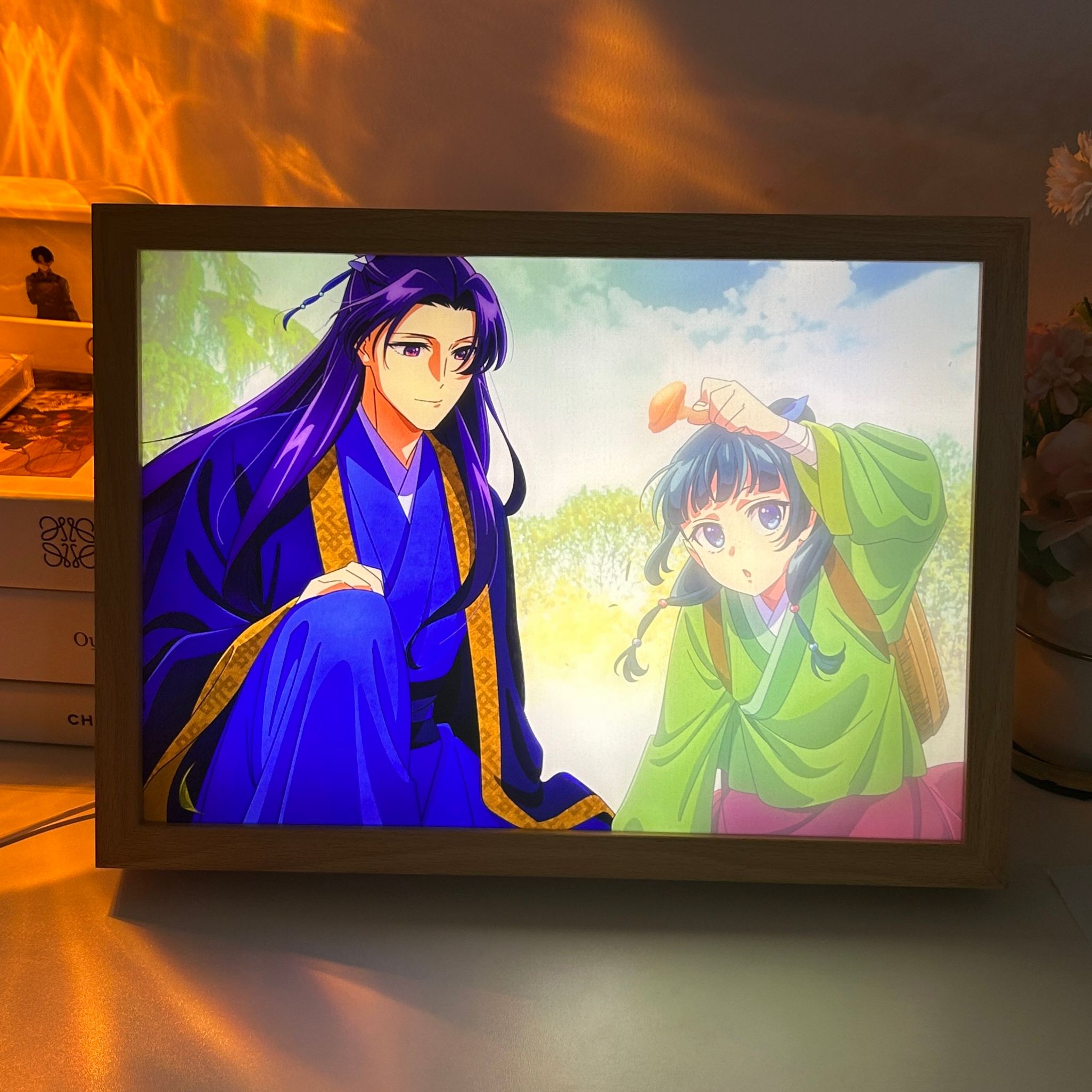 夕暮れの光と影の絵【薬屋のひとりごと-猫猫と壬氏】4種類