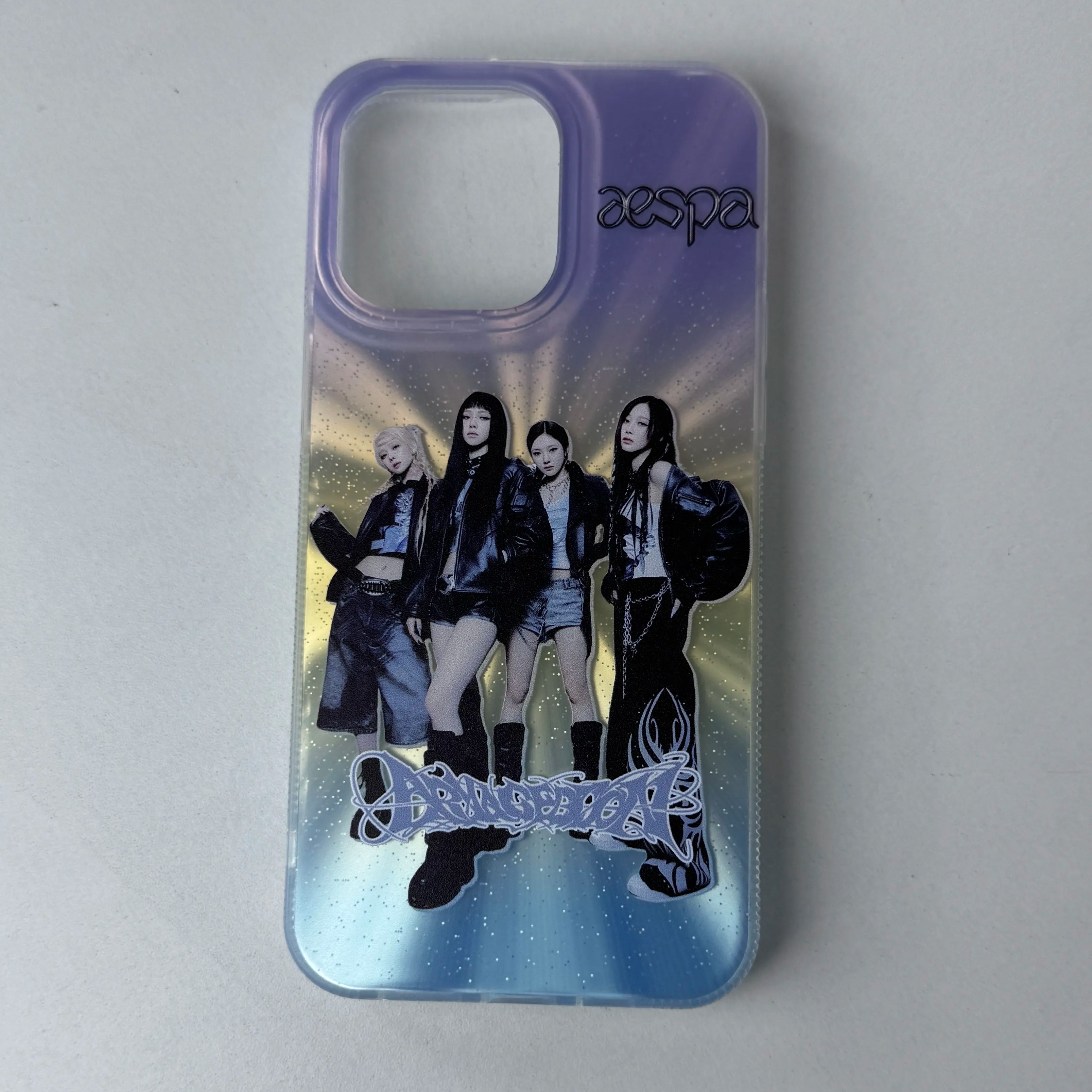 オーロラレーザーグラデーションスマートフォンケース【Aespa/Armageddon】