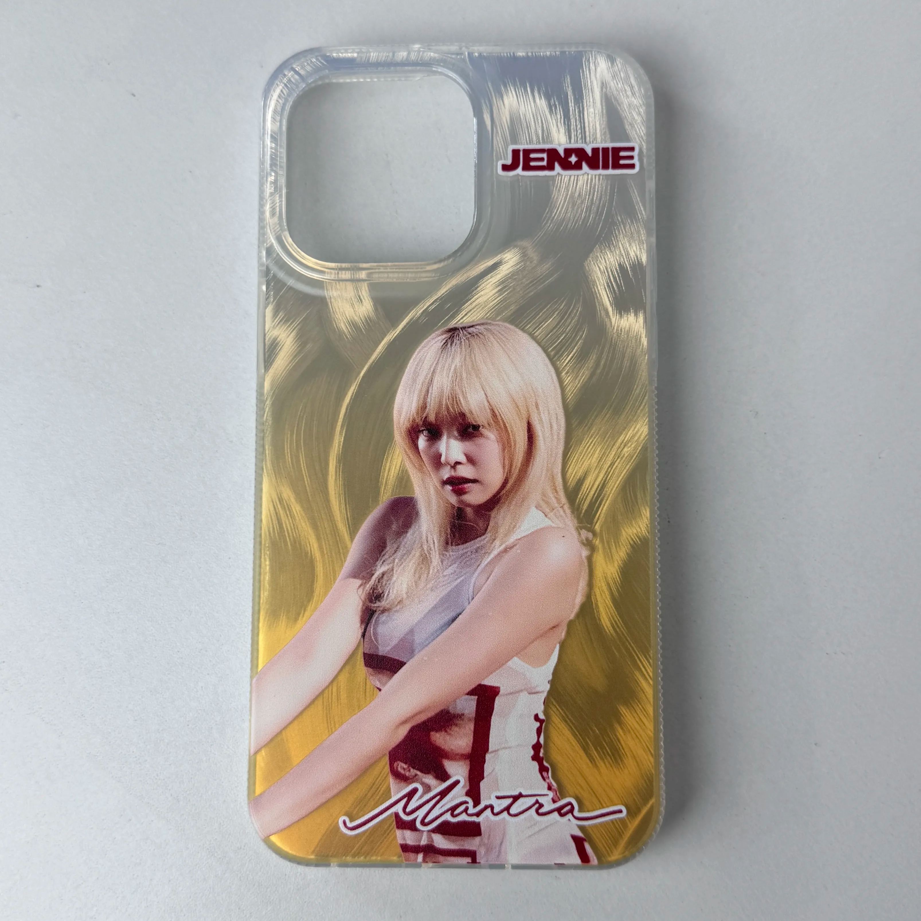 フェザーテクスチャーレーザーグラデーションスマートフォンケース【Jennie/Mantra】