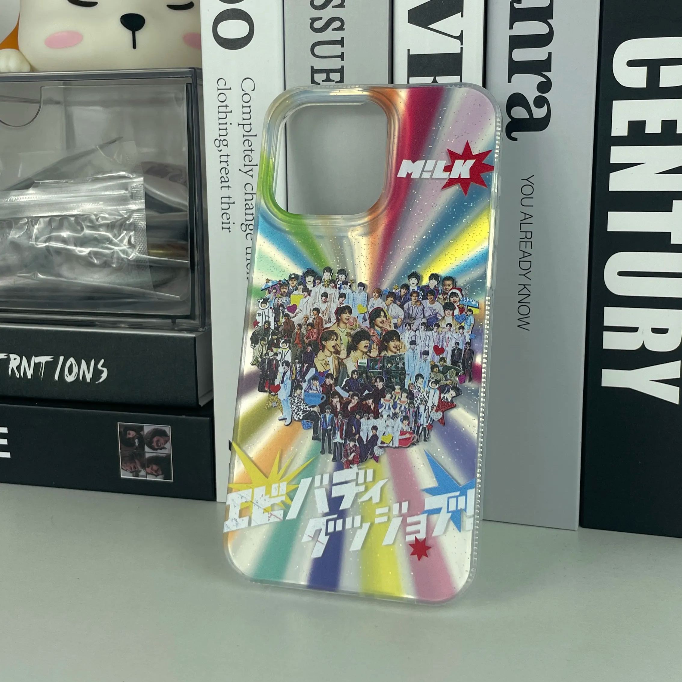 オーロラレーザーグラデーションスマートフォンケース【MILK/エビジョブ #エビバディグッジョブ！】