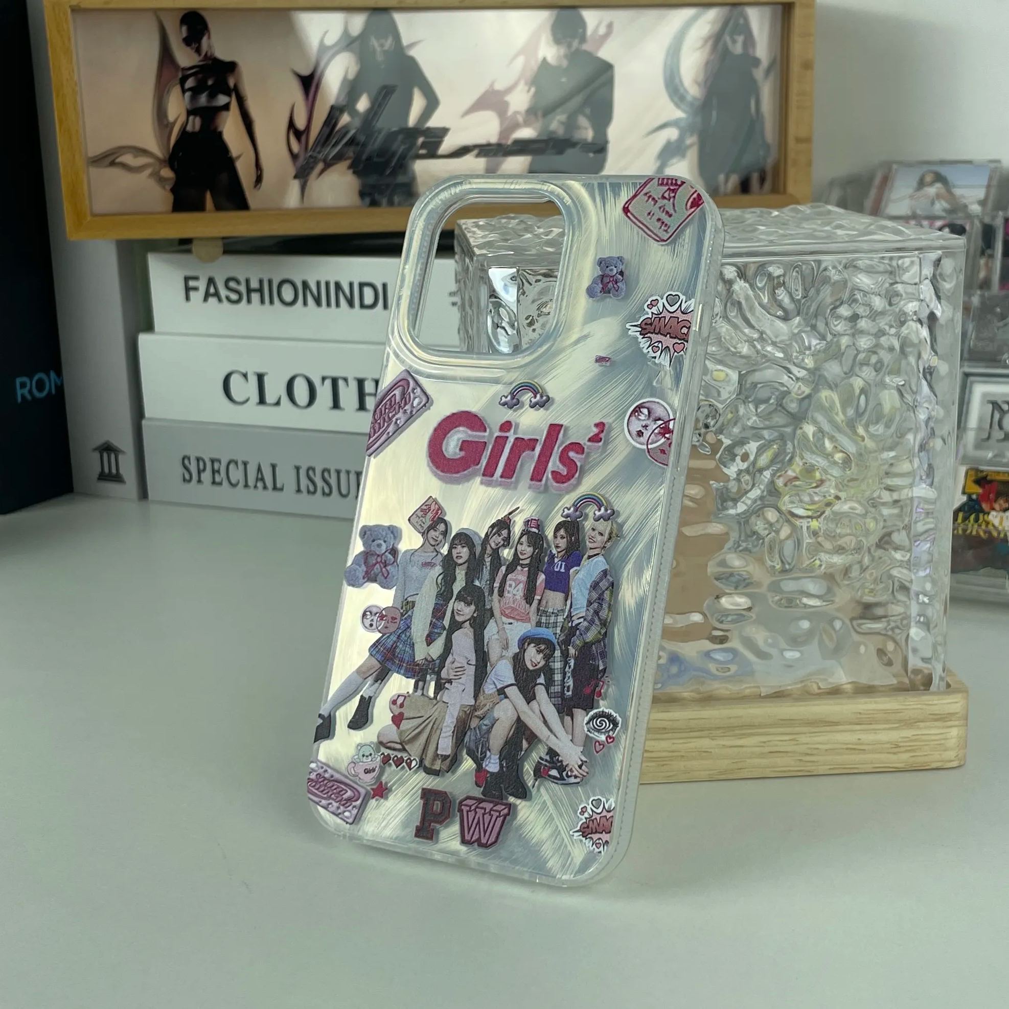 フェザーテクスチャーレーザーグラデーションスマートフォンケース【Girls2/寄り道 -Take it easy baby】