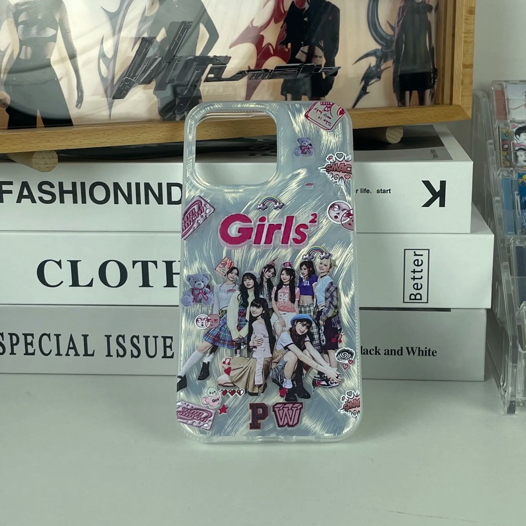 フェザーテクスチャーレーザーグラデーションスマートフォンケース【Girls2/寄り道 -Take it easy baby】