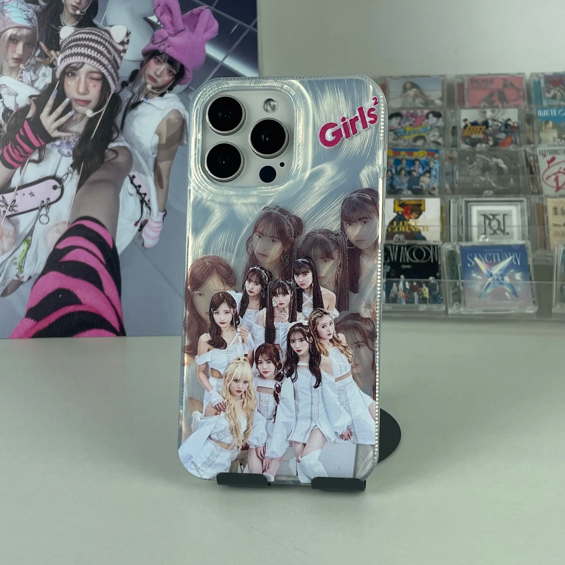 フェザーテクスチャーレーザーグラデーションスマートフォンケース【Girls2/寄り道 -Take it easy baby】