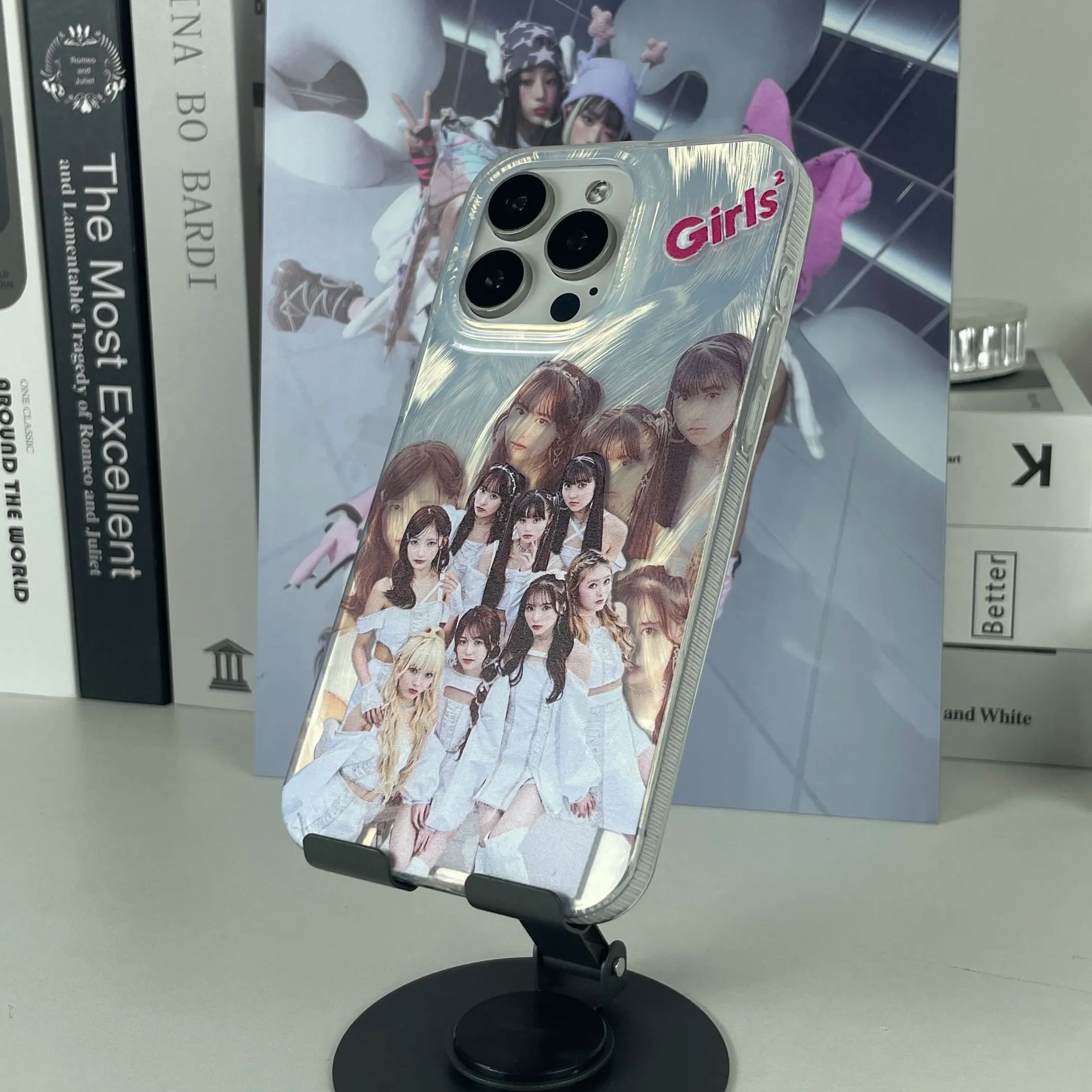 フェザーテクスチャーレーザーグラデーションスマートフォンケース【Girls2/寄り道 -Take it easy baby】