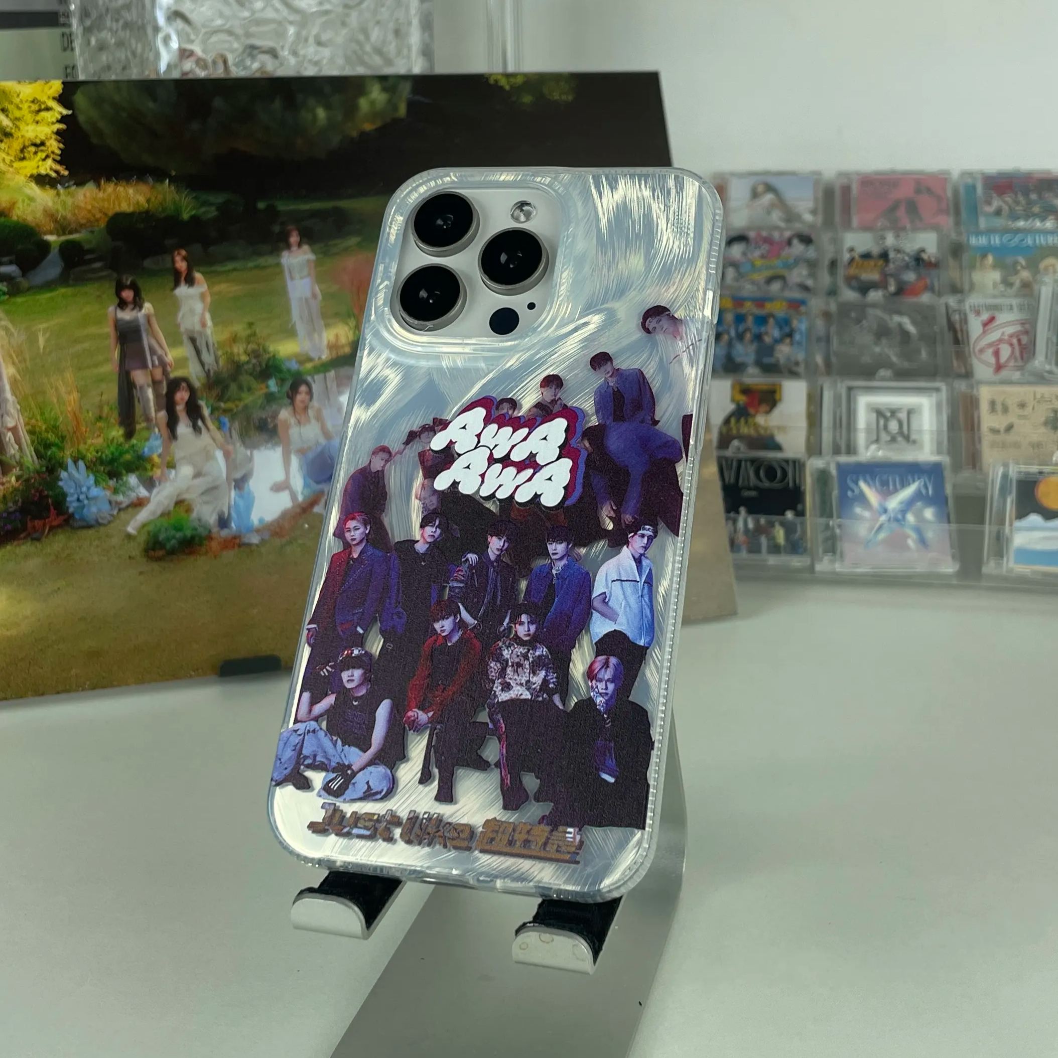 フェザーテクスチャーレーザーグラデーションスマートフォンケース【超特急/AwA AwA】