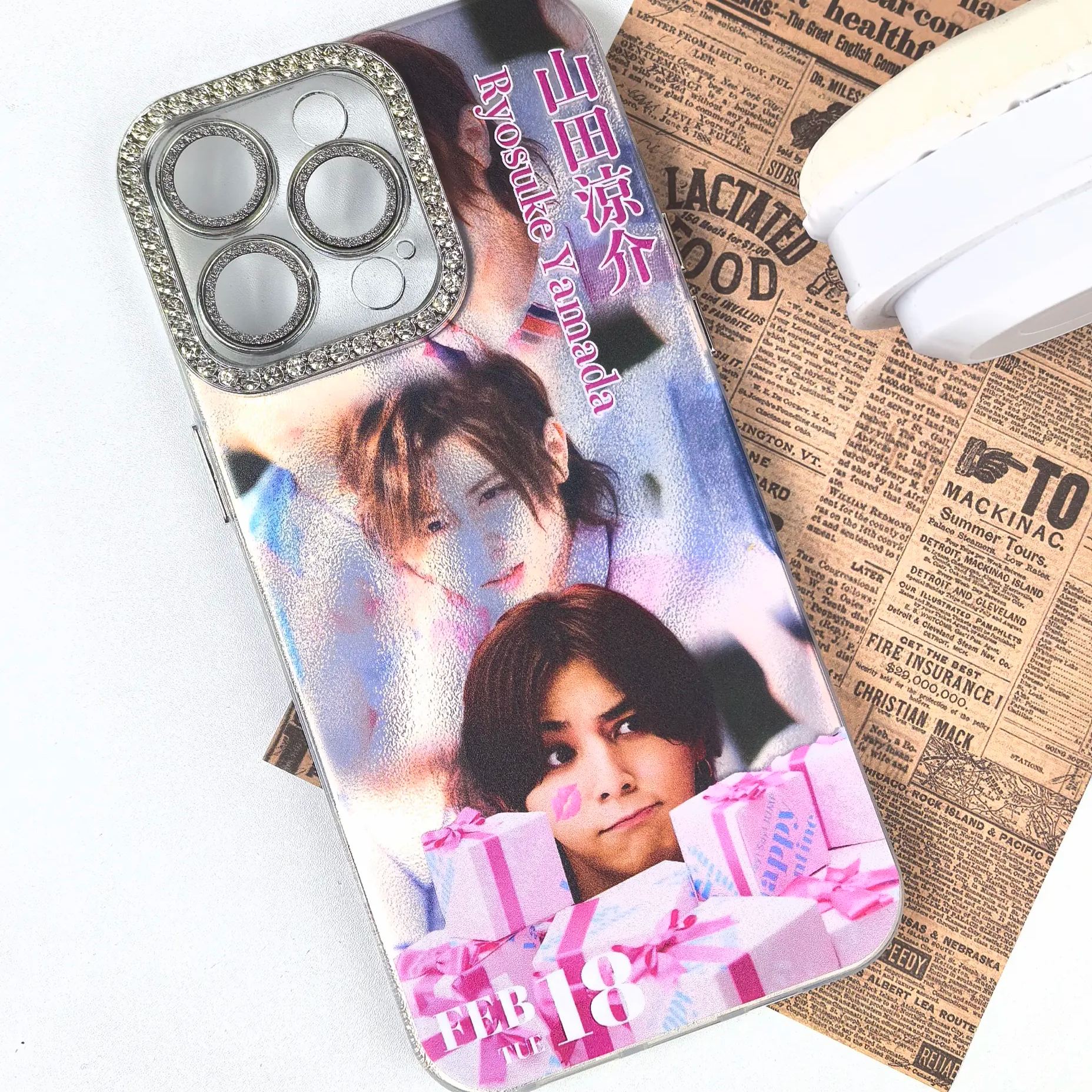 ダイヤモンドレーザーグラデーションスマートフォンケース【Ryosuke Yamada/snow moon】