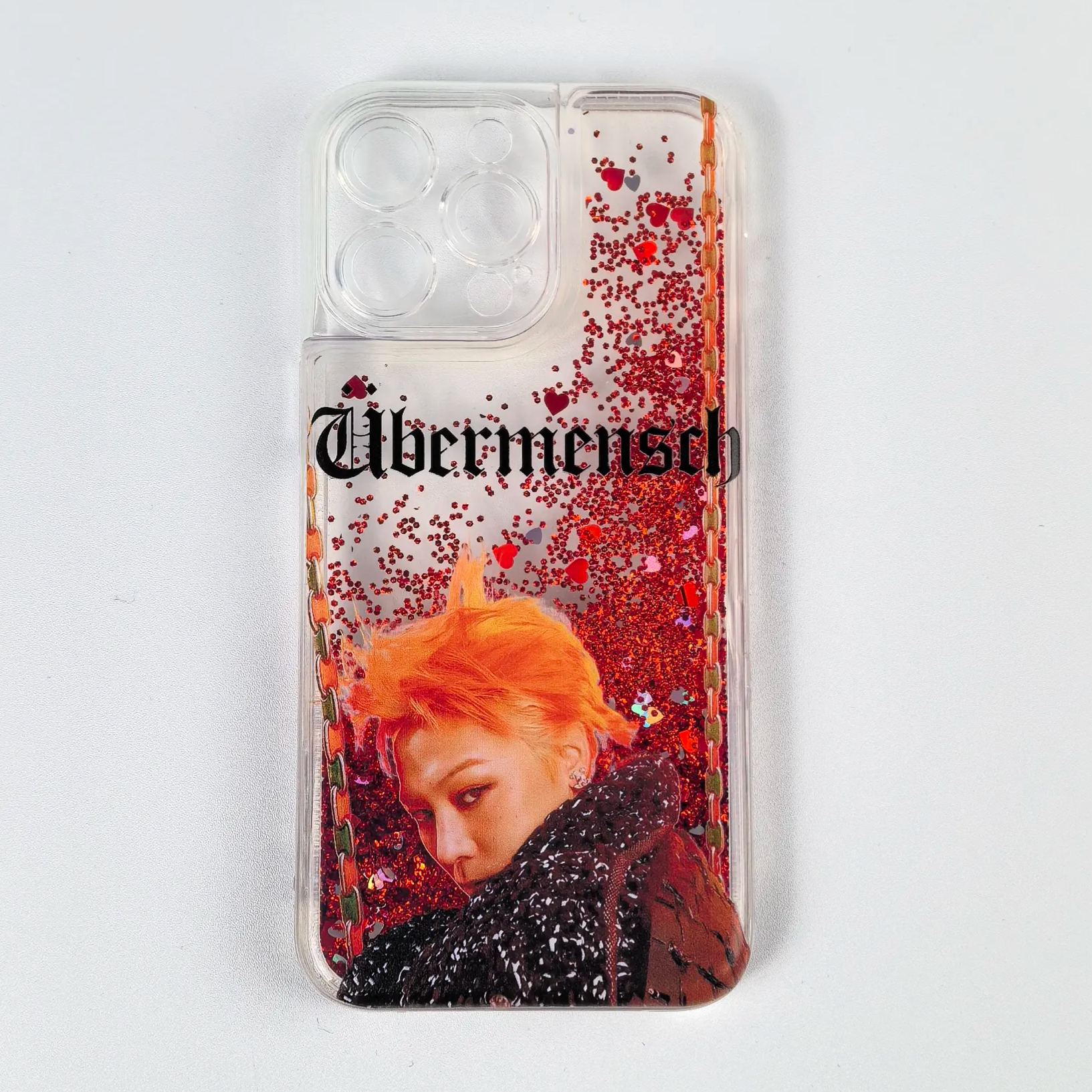 キラキラ流砂スマホケース-赤【G-DRAGON】