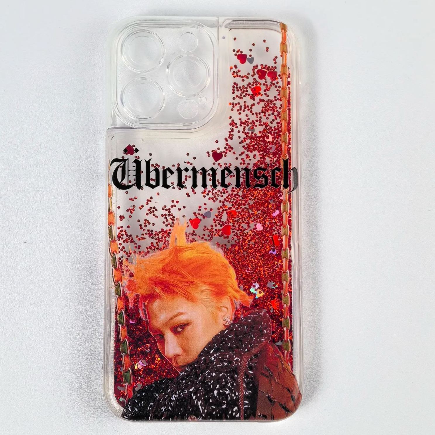 キラキラ流砂スマホケース-赤【G-DRAGON】