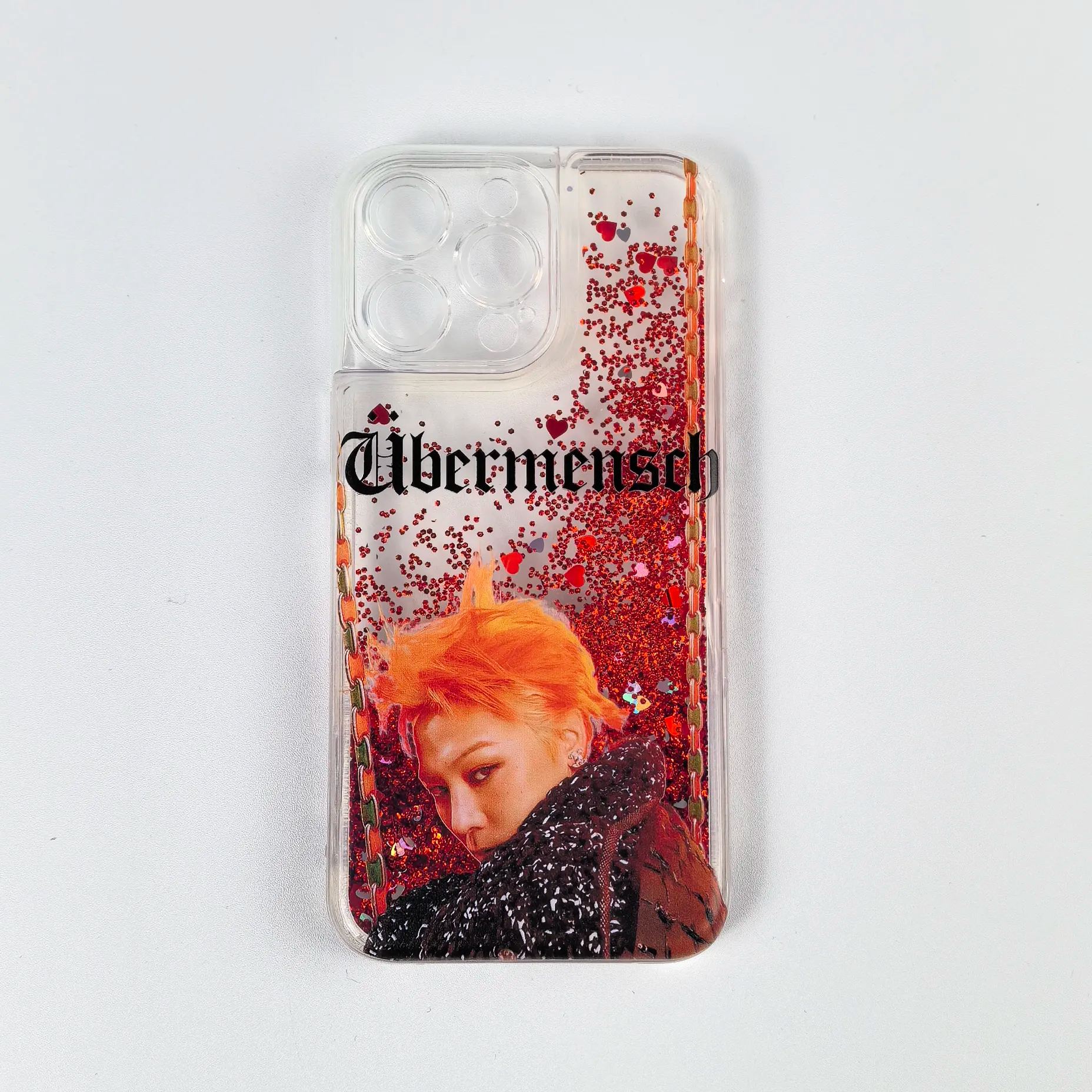 G-DRAGON Glitter Liquid Sand Phone Case - Red