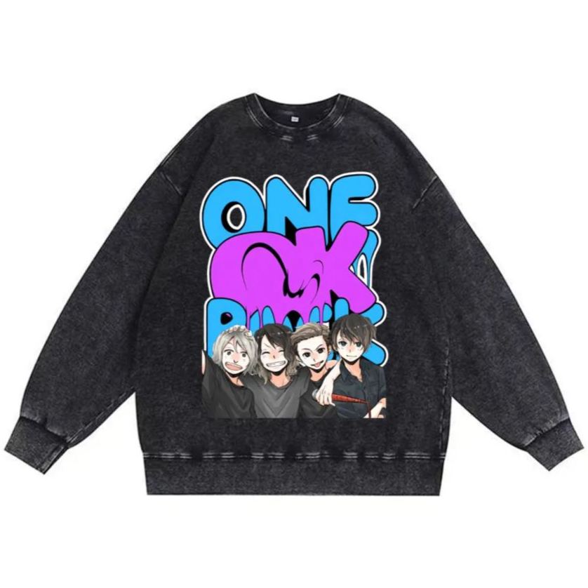 厚手エイジング加工Tシャツ・長袖スウェット【ONE OK ROCK】