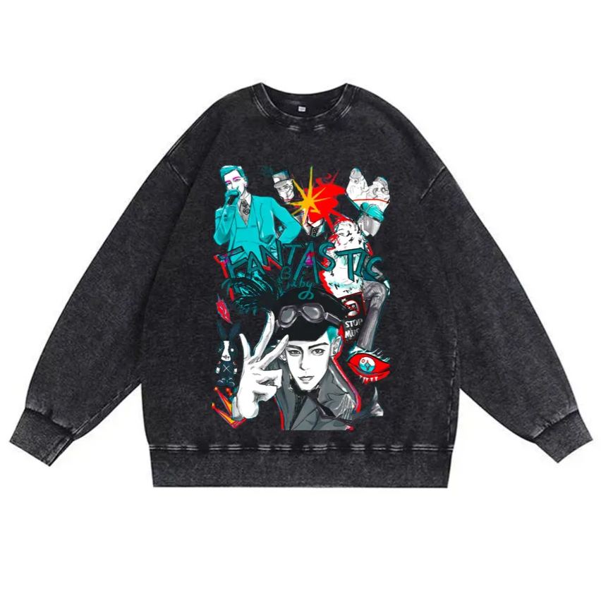 厚手エイジング加工Tシャツ・長袖スウェット【T.O.P】-A