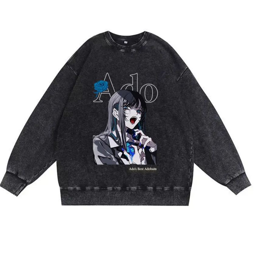 厚手エイジング加工Tシャツ・長袖スウェット【Ado】-YITOTO™推し活が