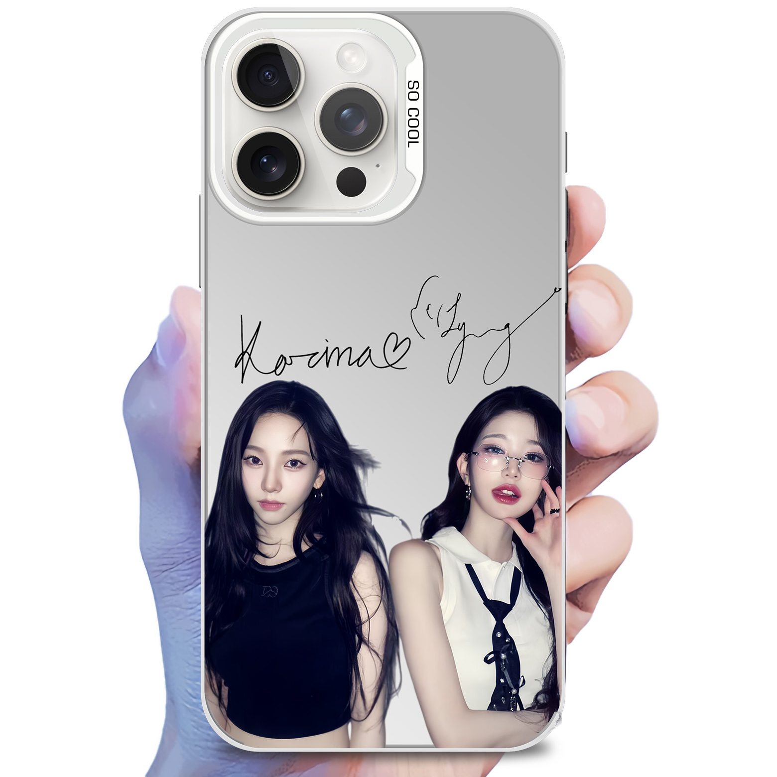 ミラースマホケース-銀【Wonyoung/Karina/IVE/AESPA】