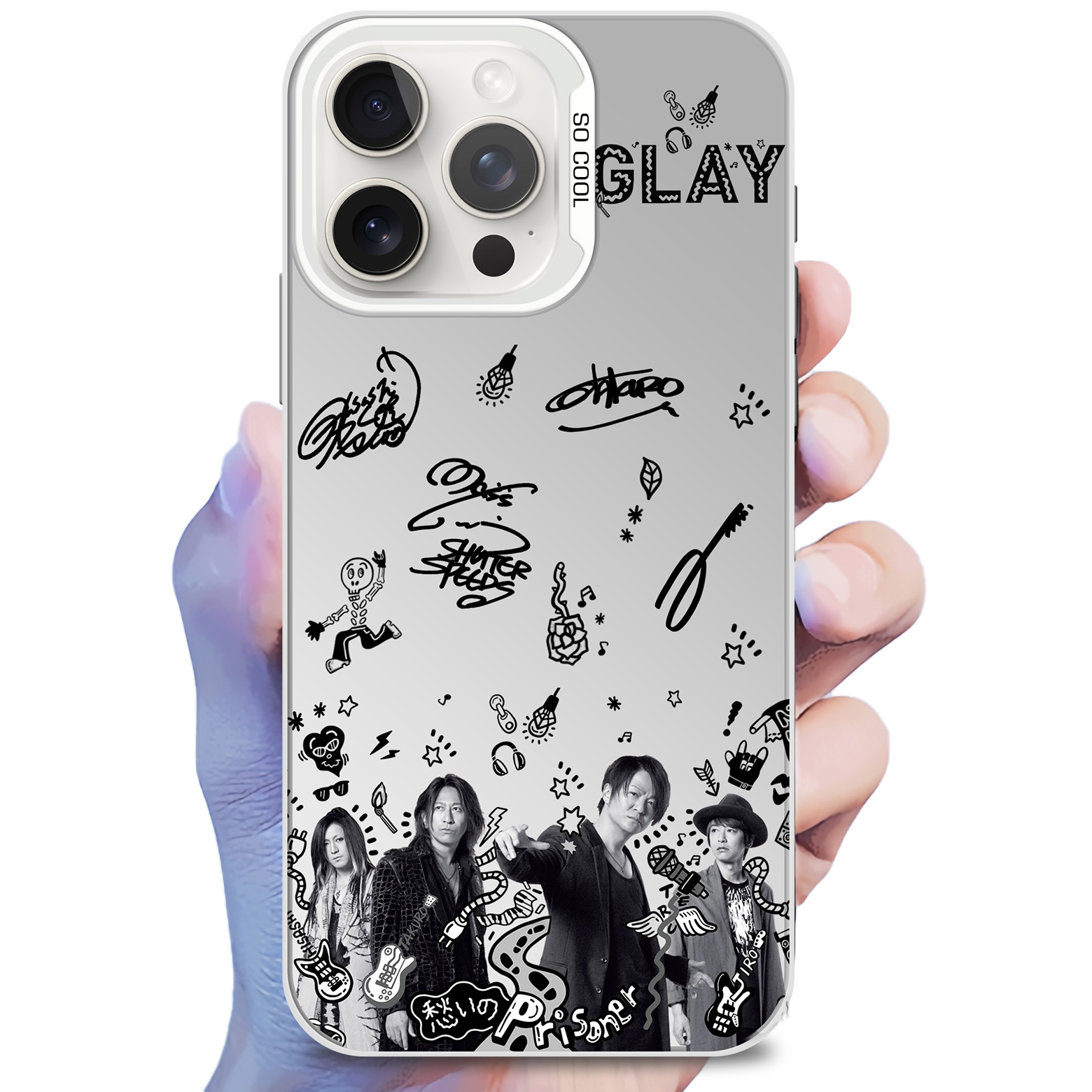 ミラースマホケース-銀【Glay】