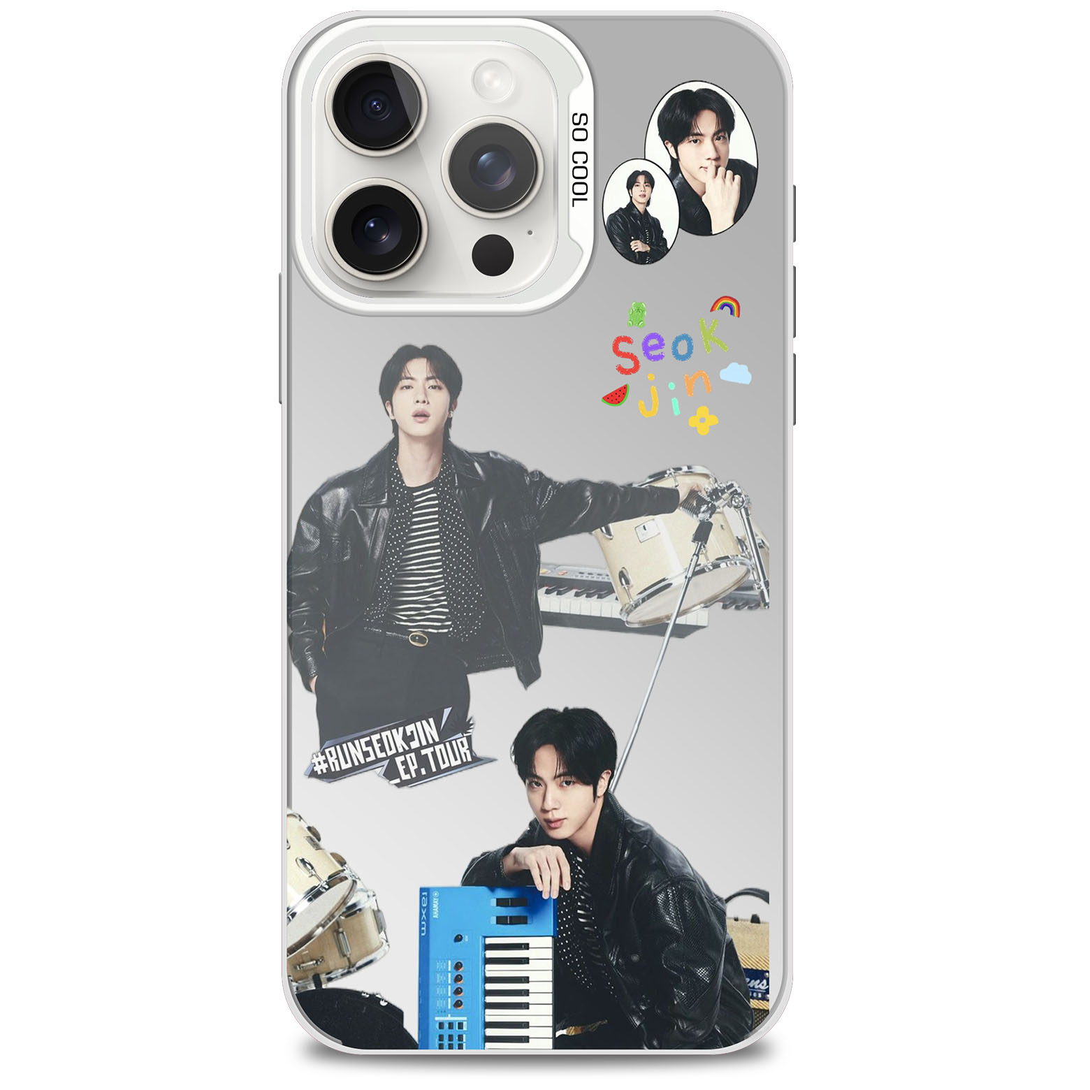 レーザーグラデーションスマートフォンケース-銀【JIN】-YITOTO™推し活がもっと楽しくなる