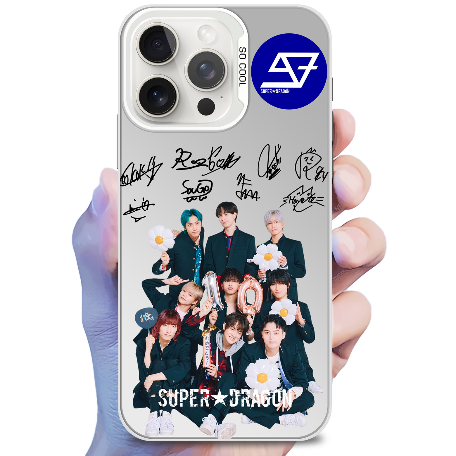 ミラースマホケース-銀【SUPER★DRAGON/Concealer】