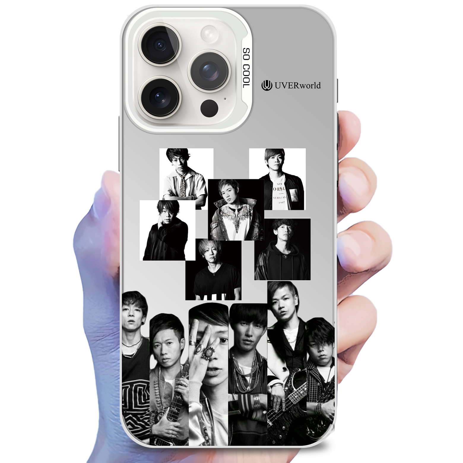 ミラースマホケース-銀【UVERworld】-B