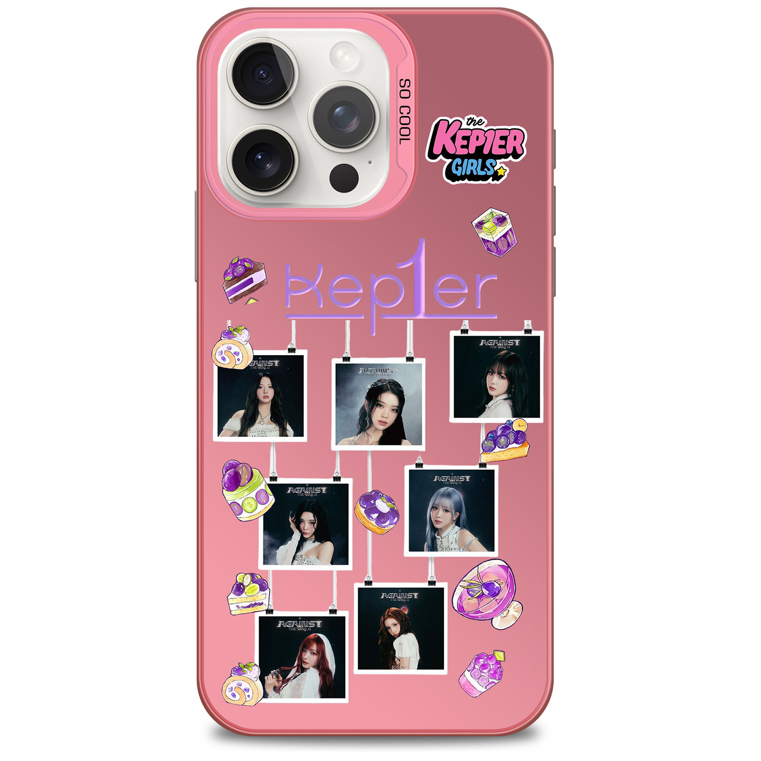 レーザーグラデーションスマートフォンケース-ピンク【Kep1er/AGAINST THE WORLD】-YITOTO™推し活がもっと楽しくなる