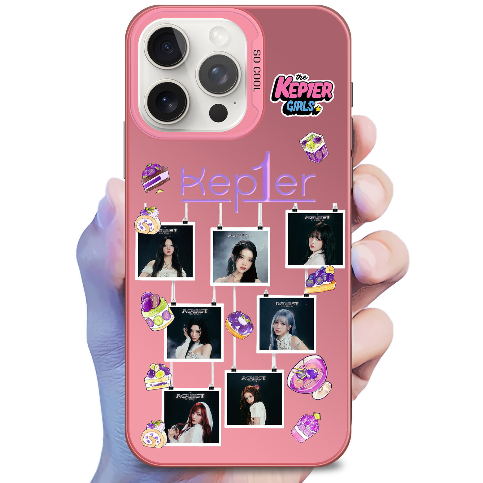 レーザーグラデーションスマートフォンケース-ピンク【Kep1er/AGAINST THE WORLD】-YITOTO™推し活がもっと楽しくなる