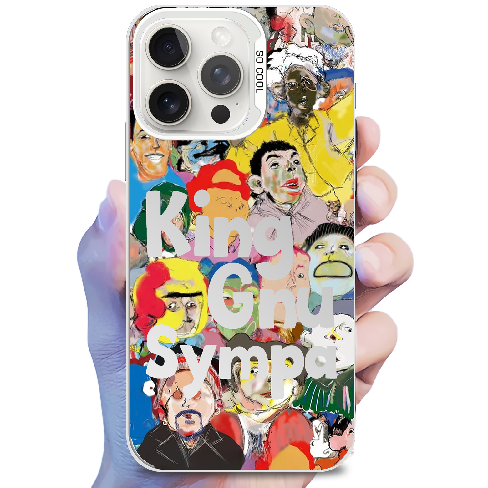 レーザーグラデーションスマートフォンケース-銀【KING GNU】-YITOTO™推し活がもっと楽しくなる