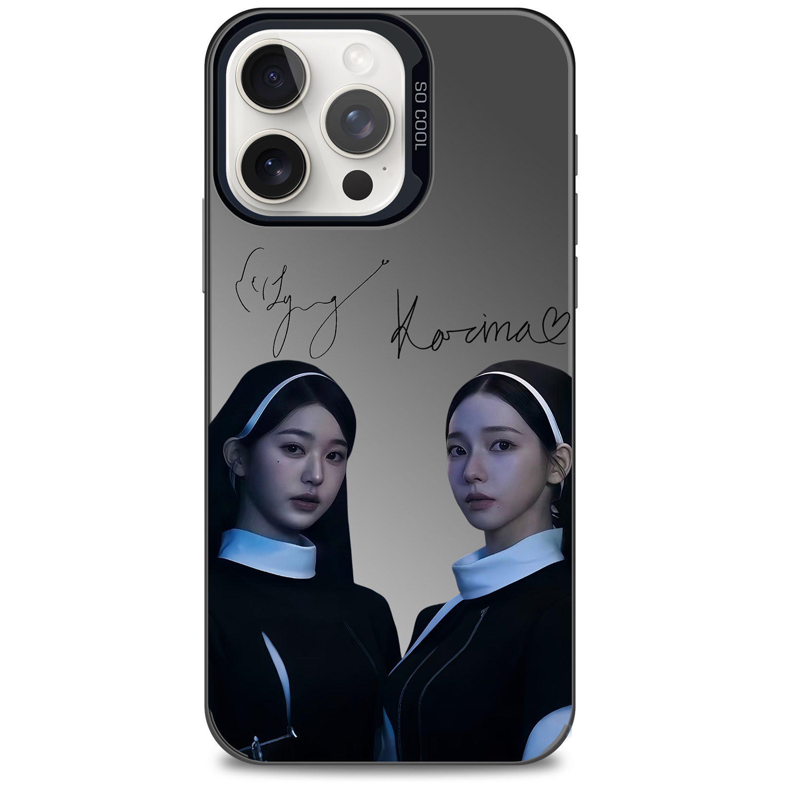 ミラースマホケース-黒【Wonyoung/Karina/IVE/AESPA】