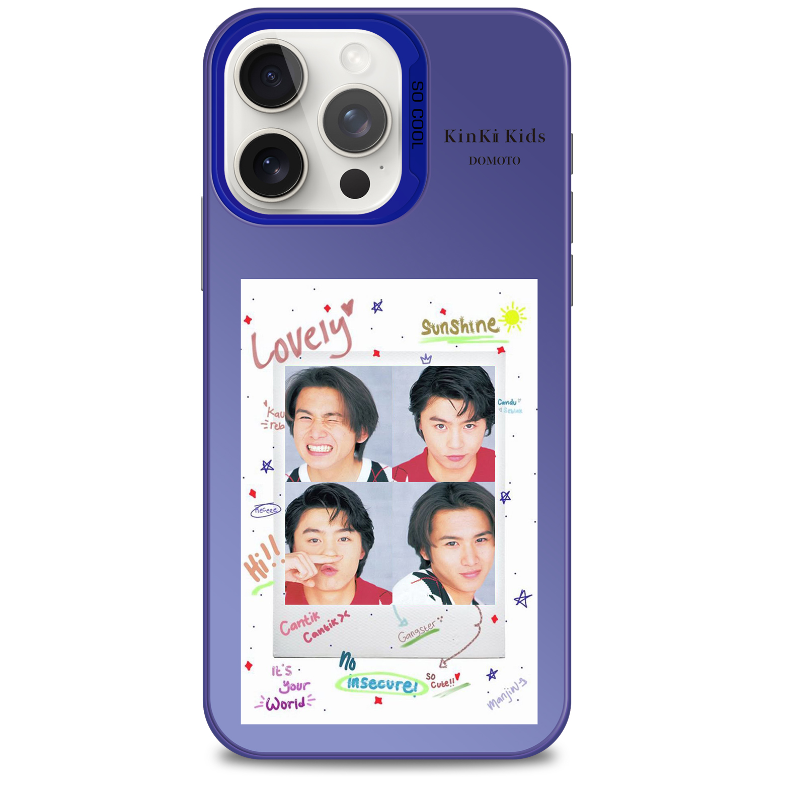 レーザーグラデーションスマートフォンケース-青【KINKIKIDS/DOMOTO】-YITOTO™推し活がもっと楽しくなる