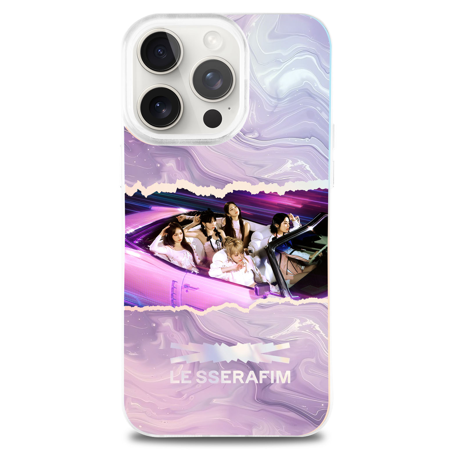 レーザーグラデーションスマートフォンケース【LESSERAFIM】-YITOTO™推し活がもっと楽しくなる