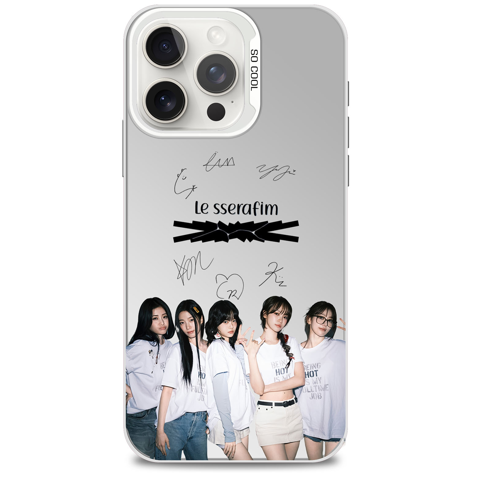 レーザーグラデーションスマートフォンケース-銀【LESSERAFIM】-YITOTO™推し活がもっと楽しくなる