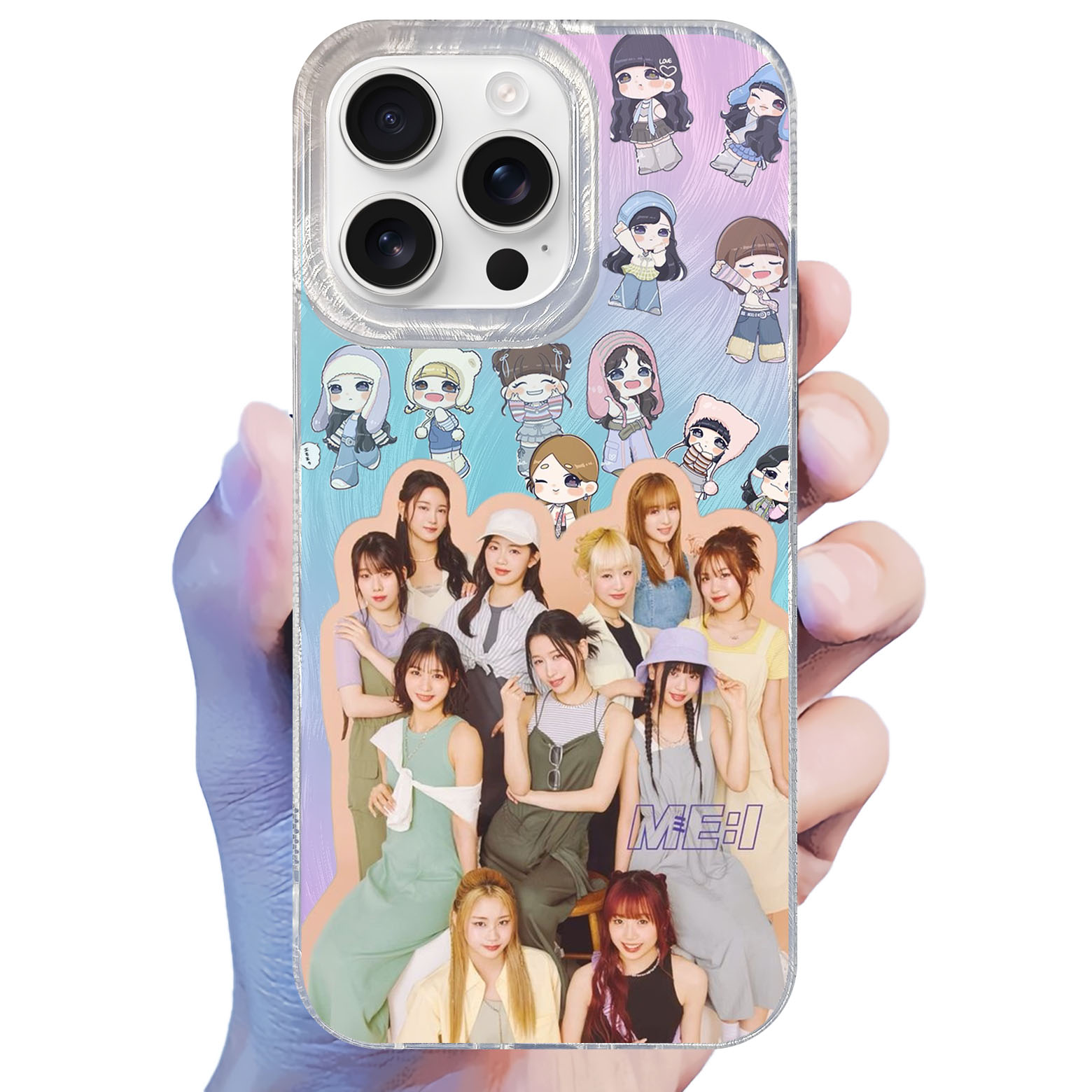 フェザーテクスチャーレーザーグラデーションスマートフォンケース【ME:I/MUSE】