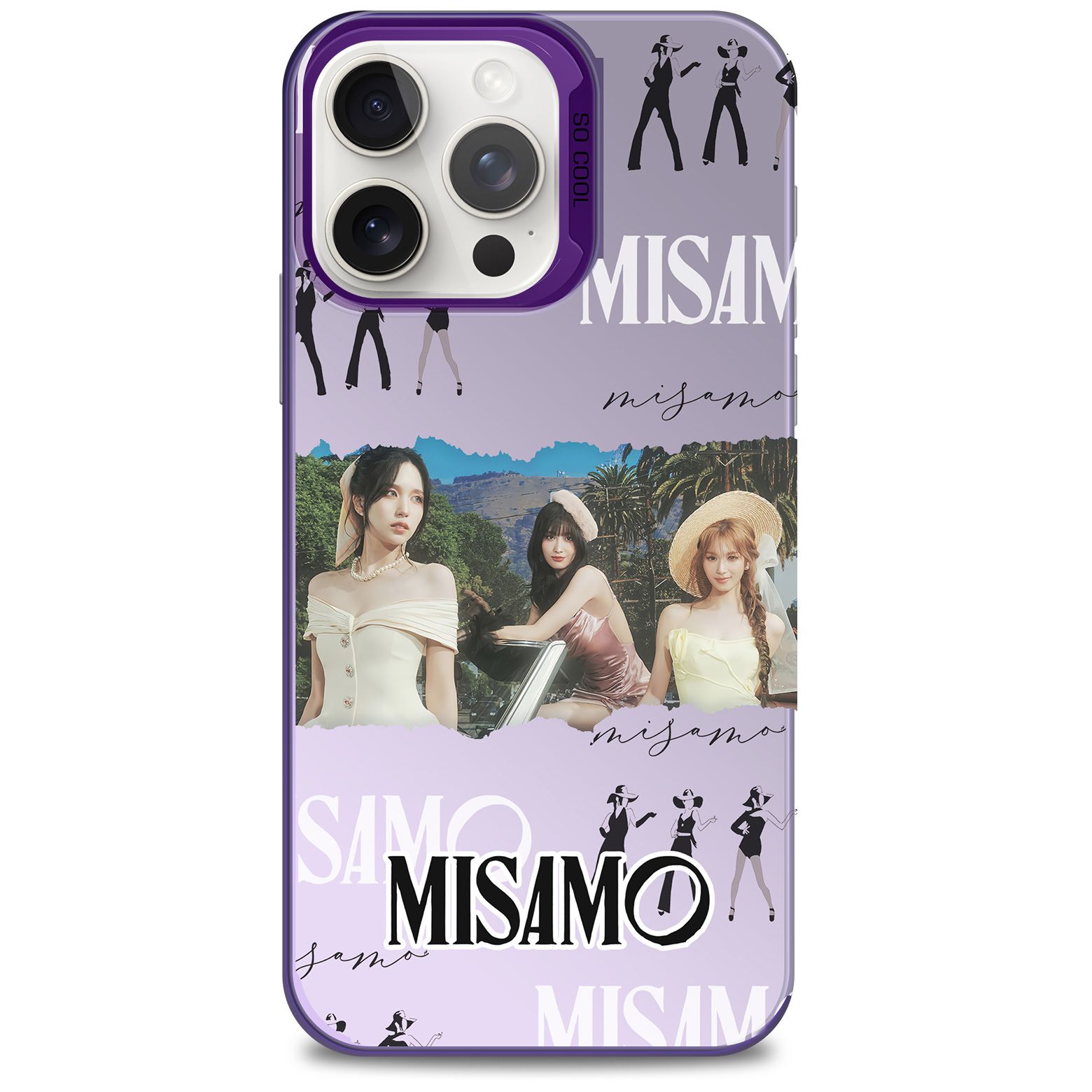 レーザーグラデーションスマートフォンケース-紫【MISAMO】