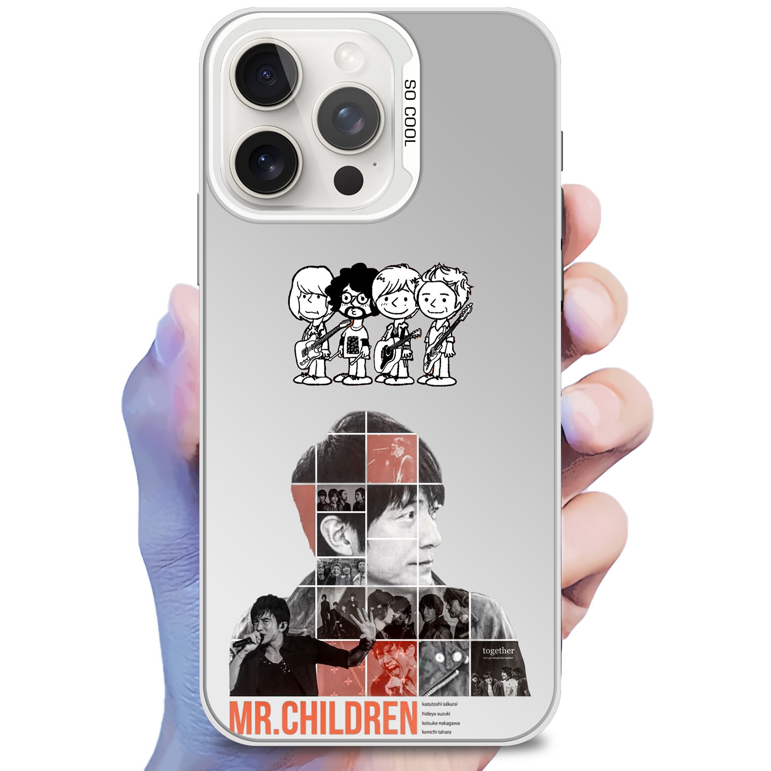 レーザーグラデーションスマートフォンケース-銀【MR.CHILDREN】-YITOTO™推し活がもっと楽しくなる