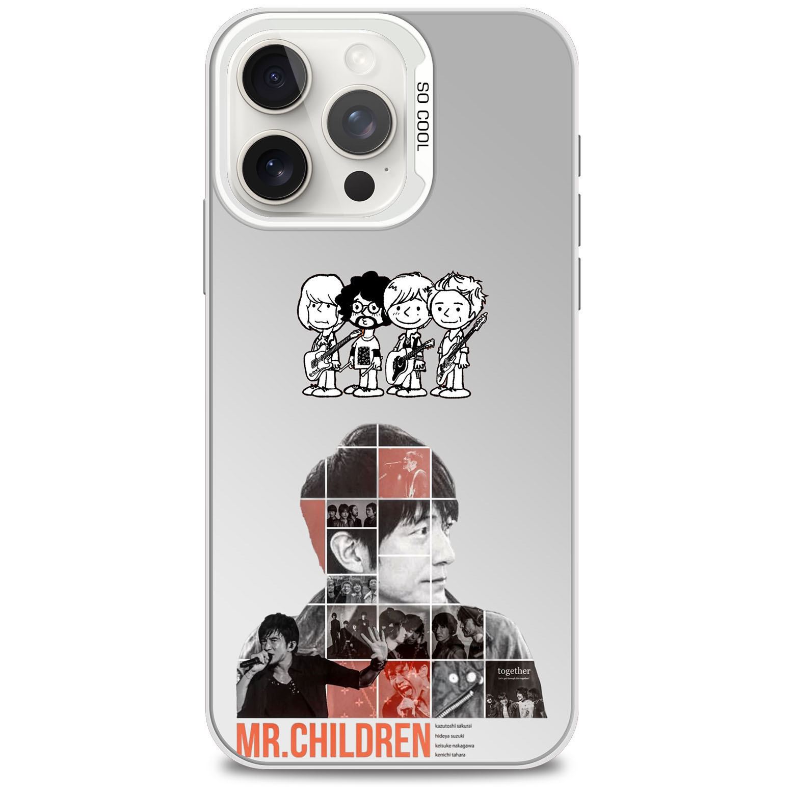 レーザーグラデーションスマートフォンケース-銀【MR.CHILDREN】-YITOTO™推し活がもっと楽しくなる