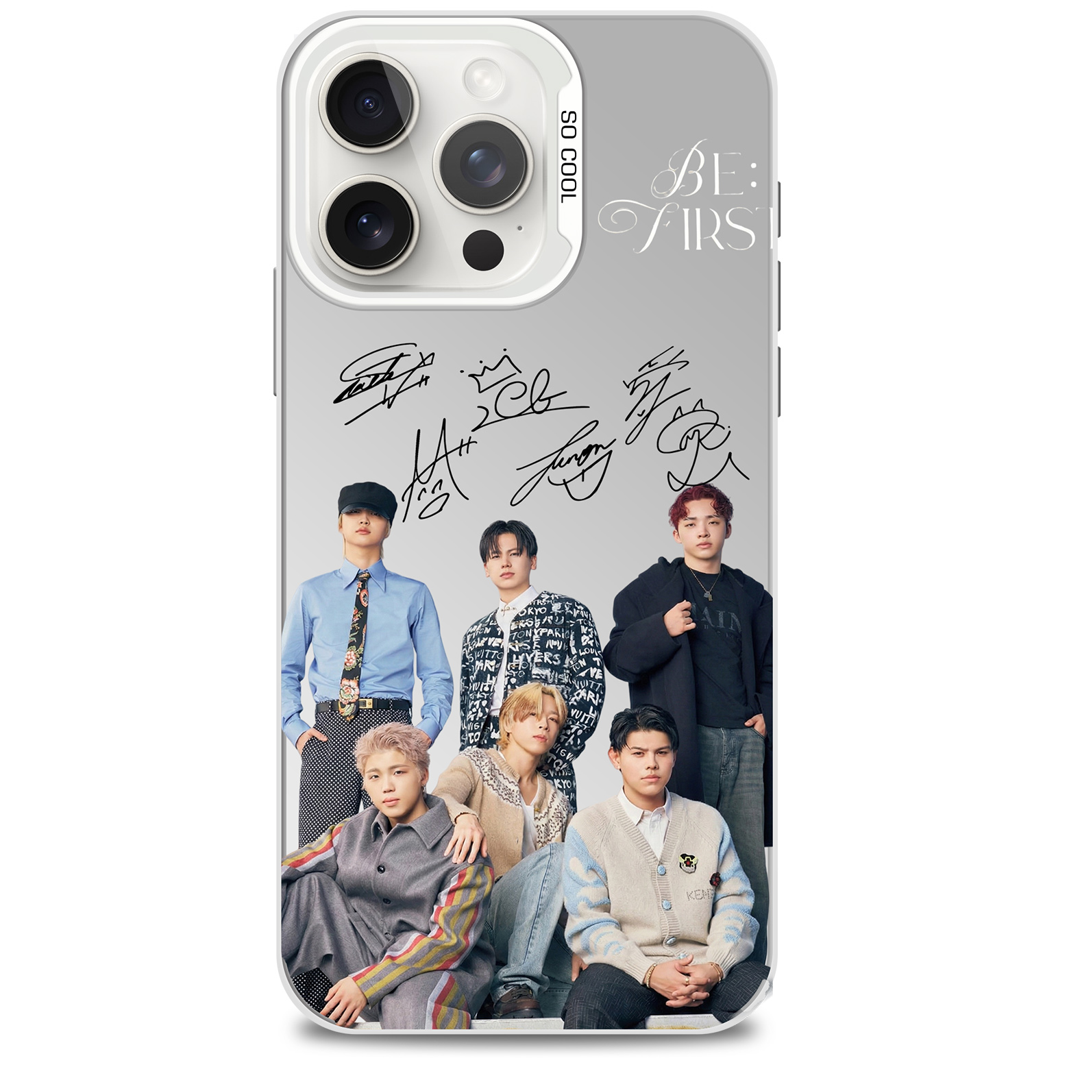 ミラースマホケース-銀【BE:FIRST/街灯】