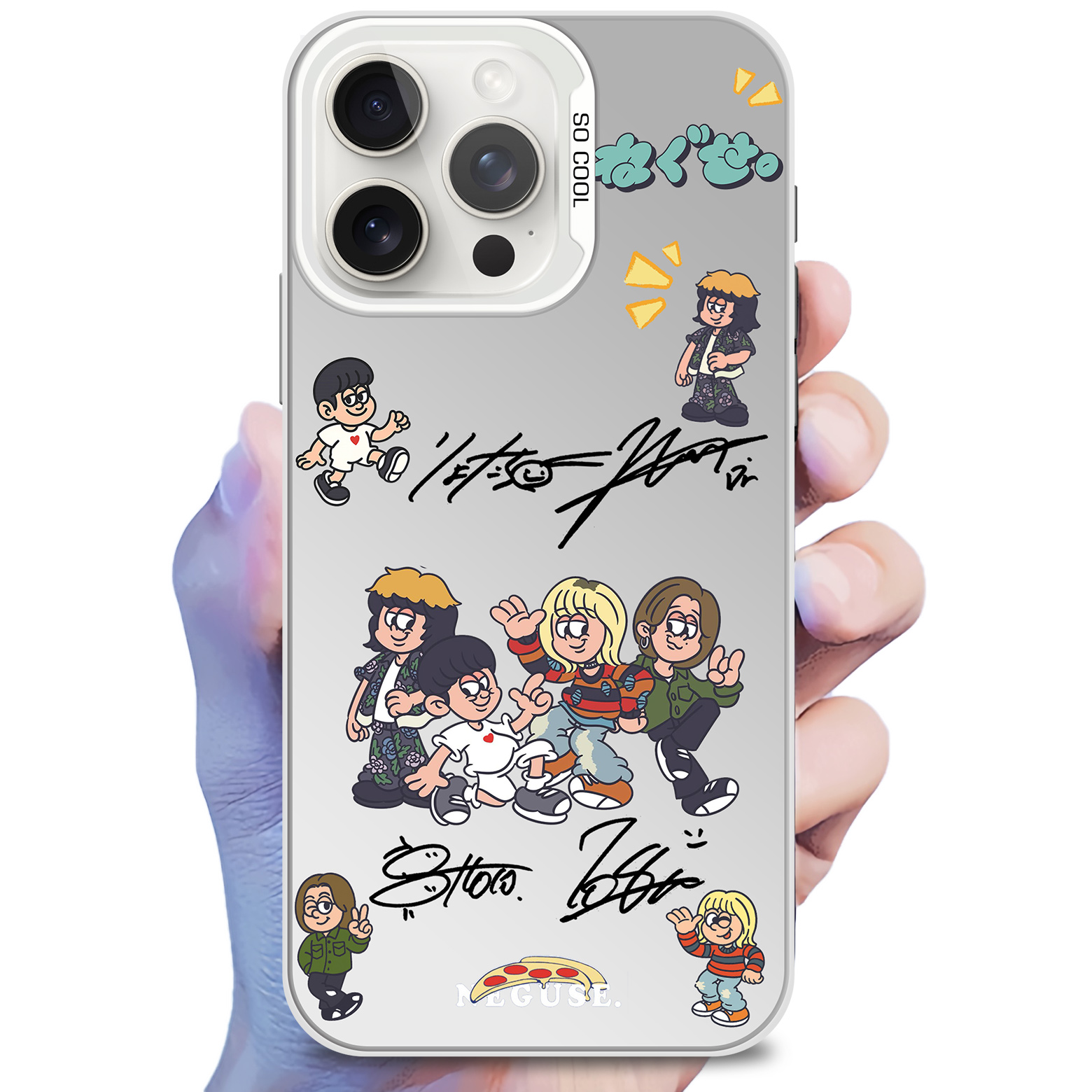 レーザーグラデーションスマートフォンケース-銀【neguse./ねぐせ。/織姫とBABY】