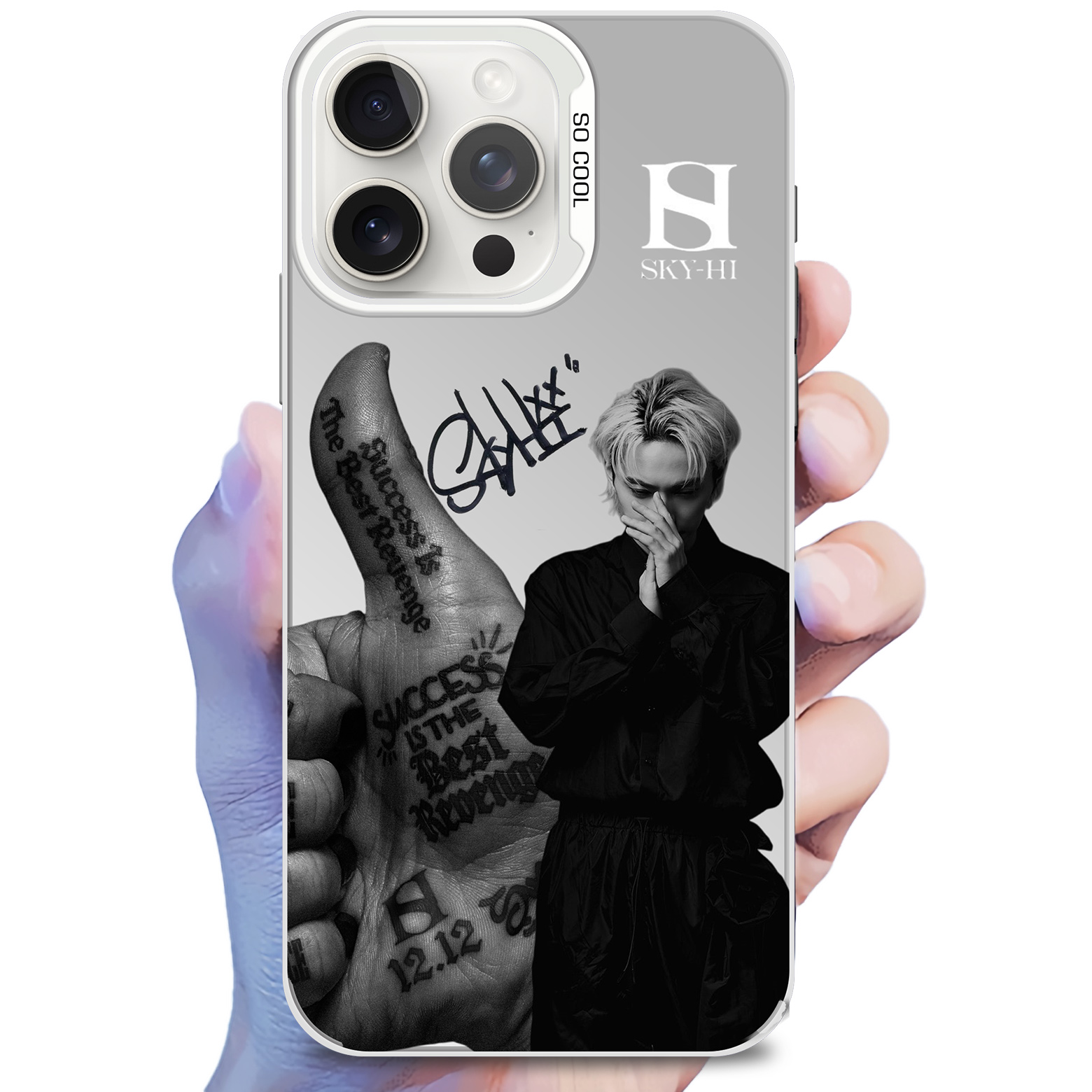 ミラースマホケース-銀【SKY‑HI/Success Is The Best Revenge】