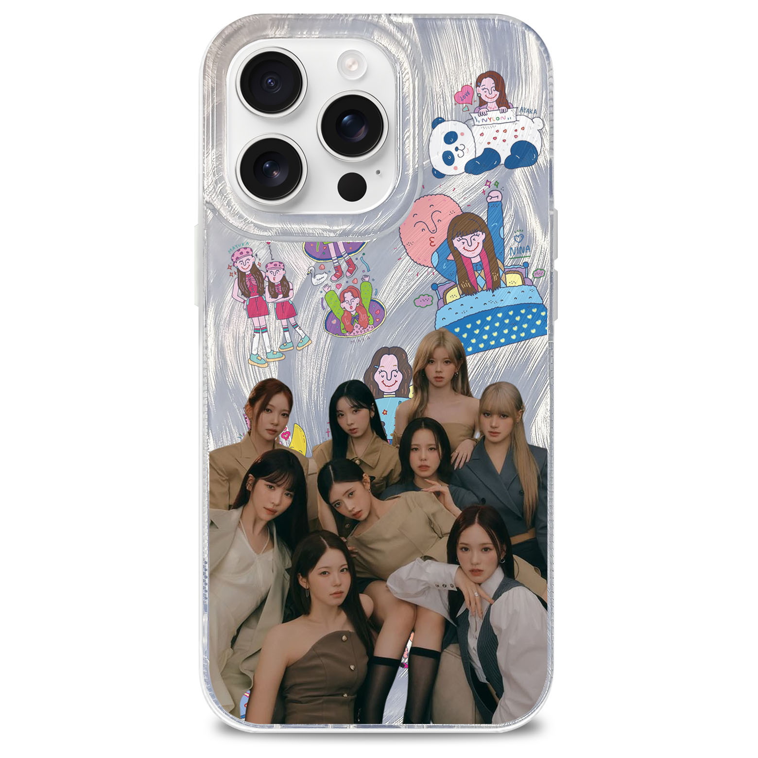 フェザーテクスチャーレーザーグラデーションスマートフォンケース【NiziU/LOVE LINE】