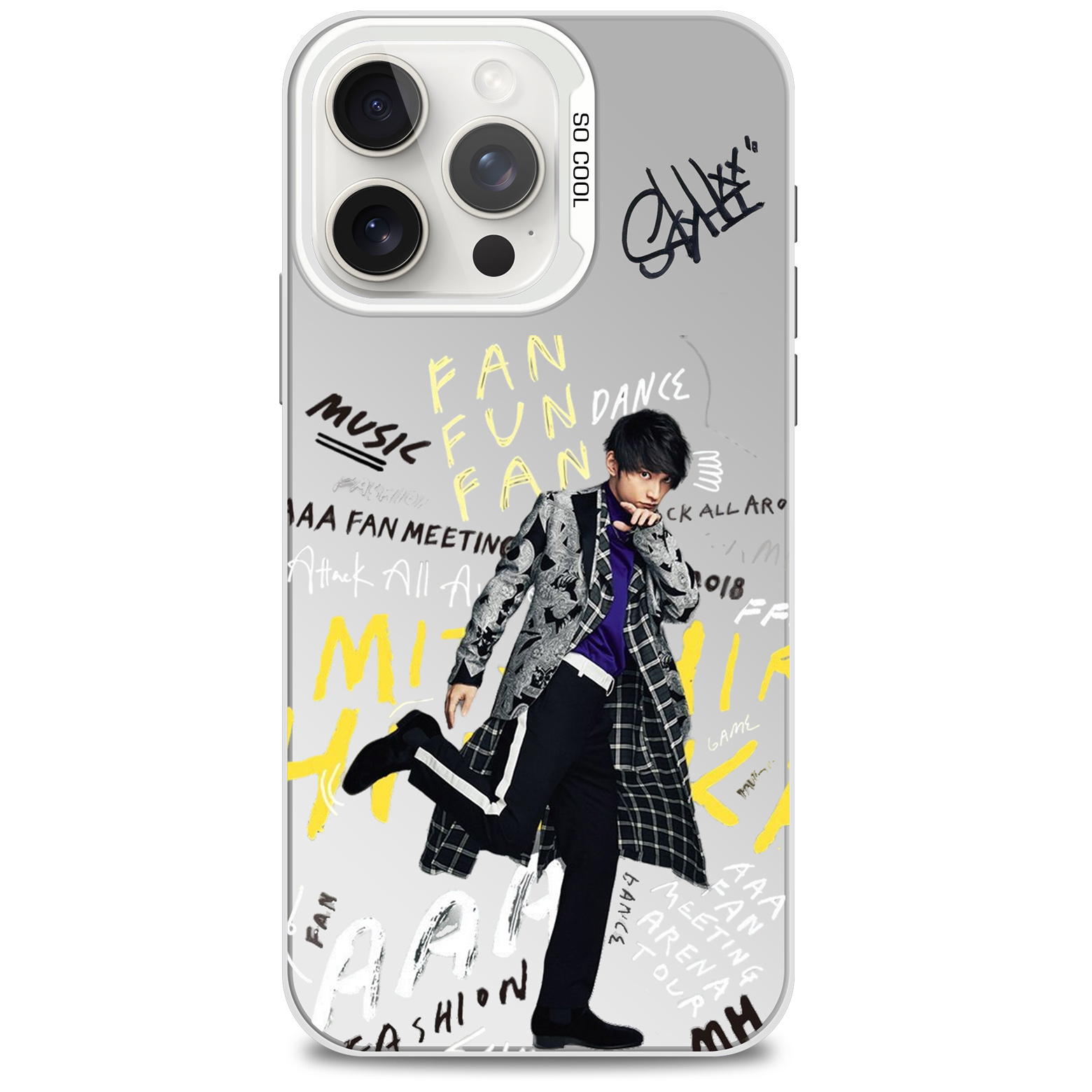 ミラースマホケース-銀【SKY‑HI】