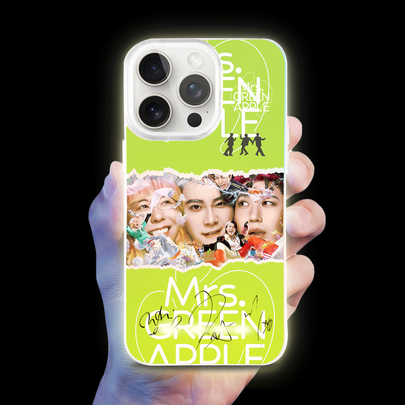 ボトム発光デザイン スマホケース【Mrs. GREEN APPLE】