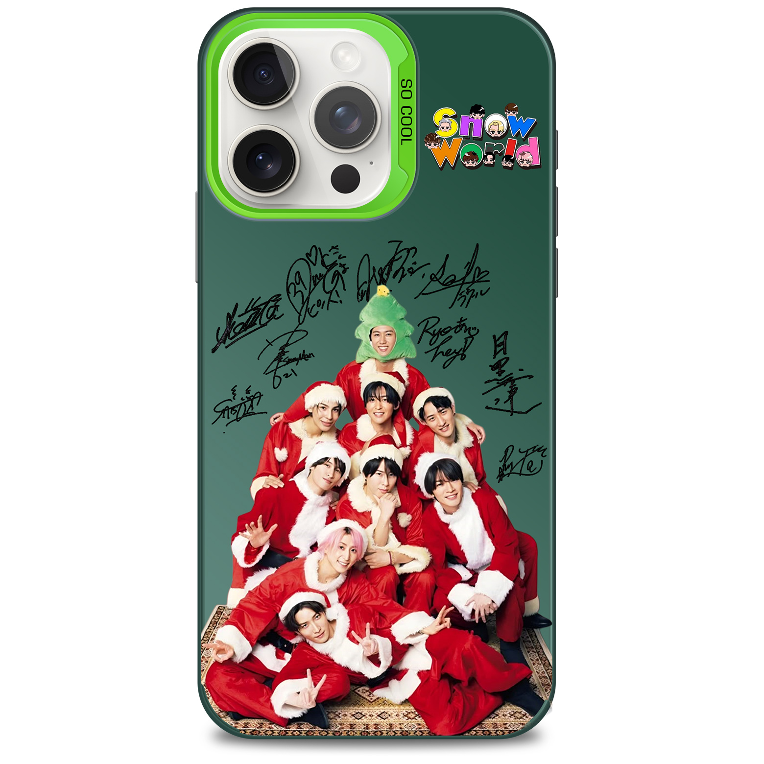 ミラースマホケース-緑【Snow Man】